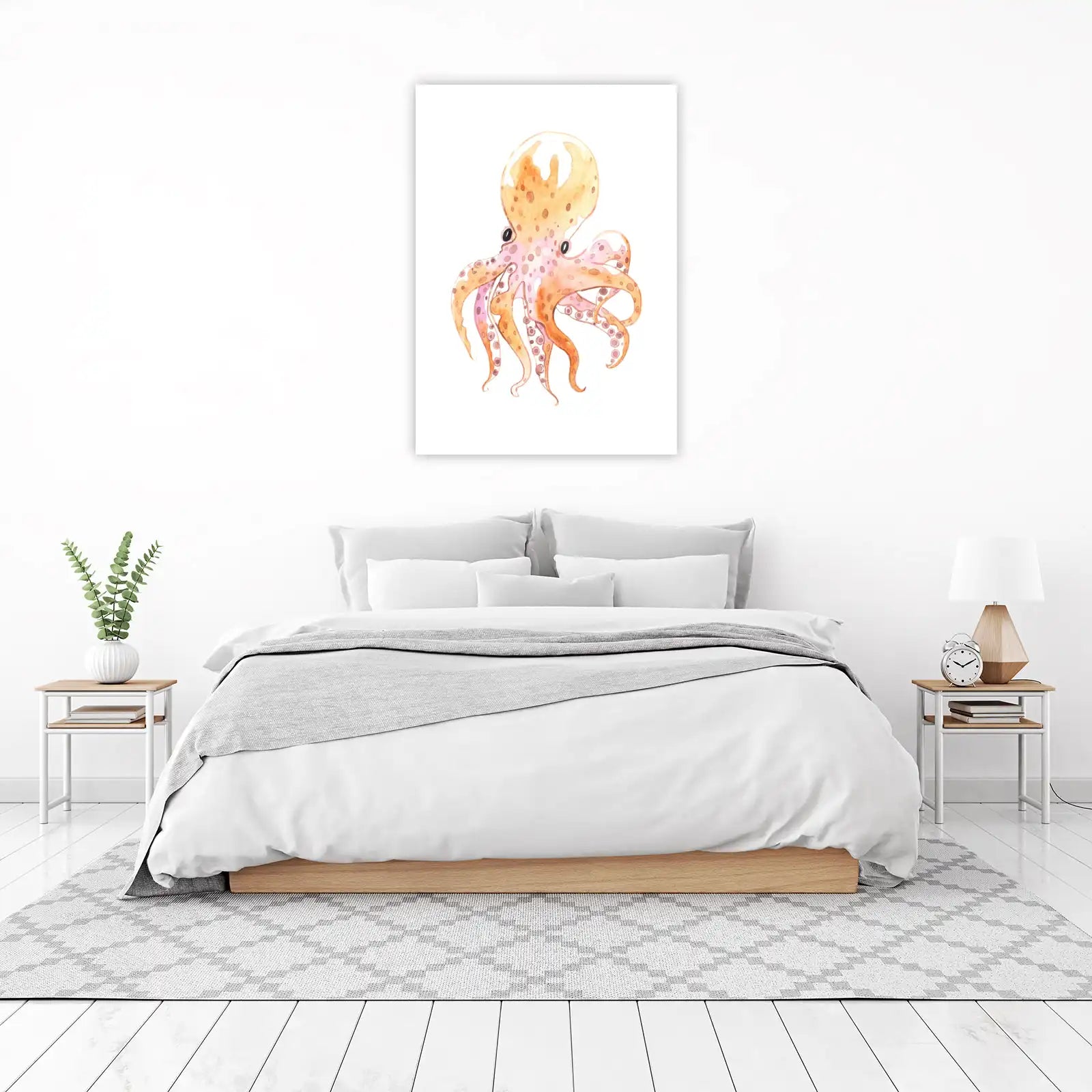 Whimsical Watercolor Octopus Wall Art