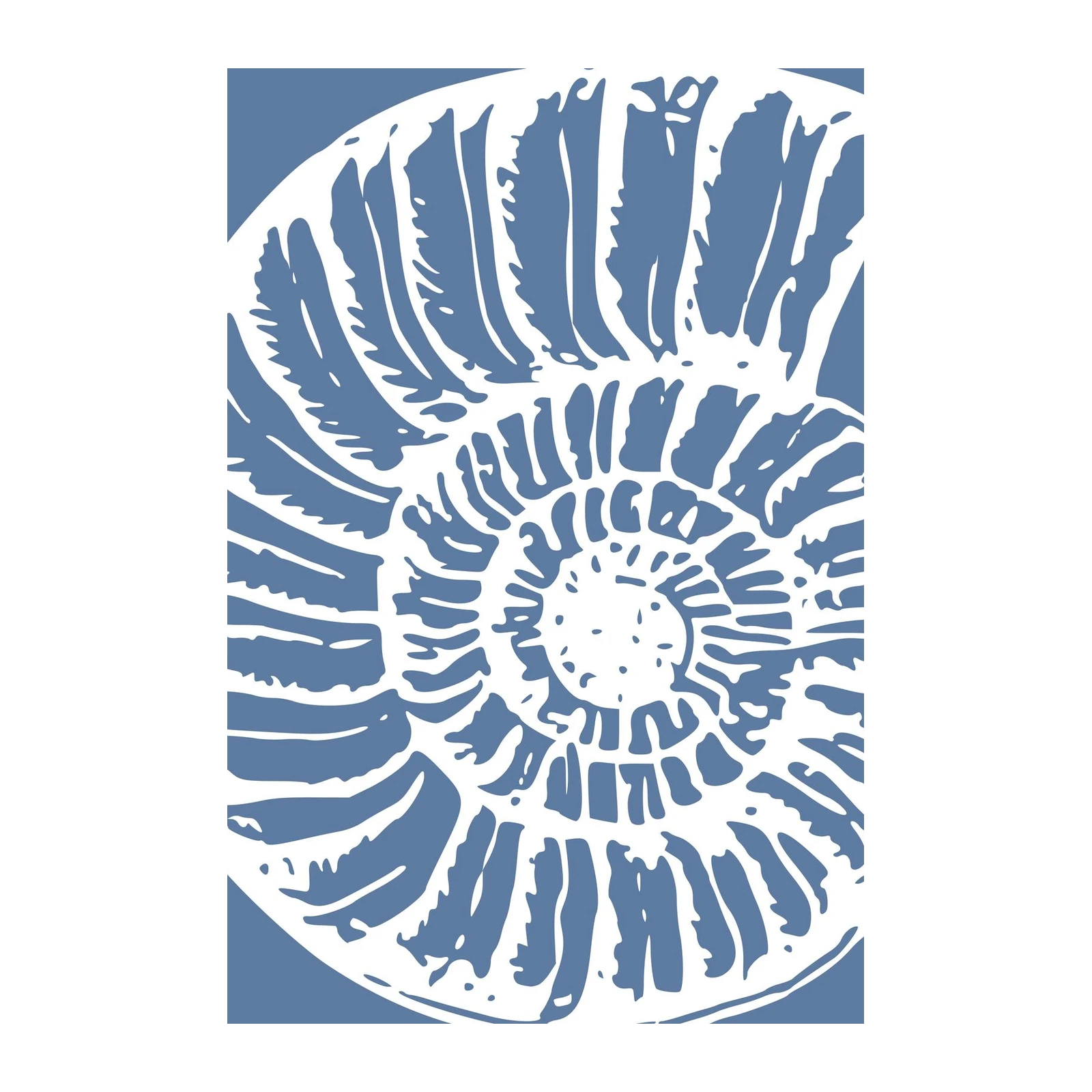 Nautilus Shell Spiral Blue Wall Art