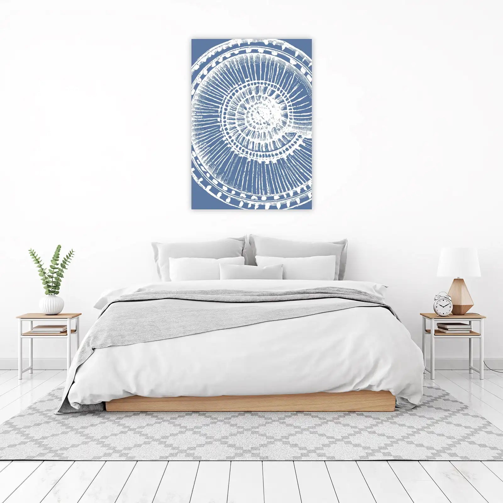 Nautical Abstract Blue & White Spiral Wall Art