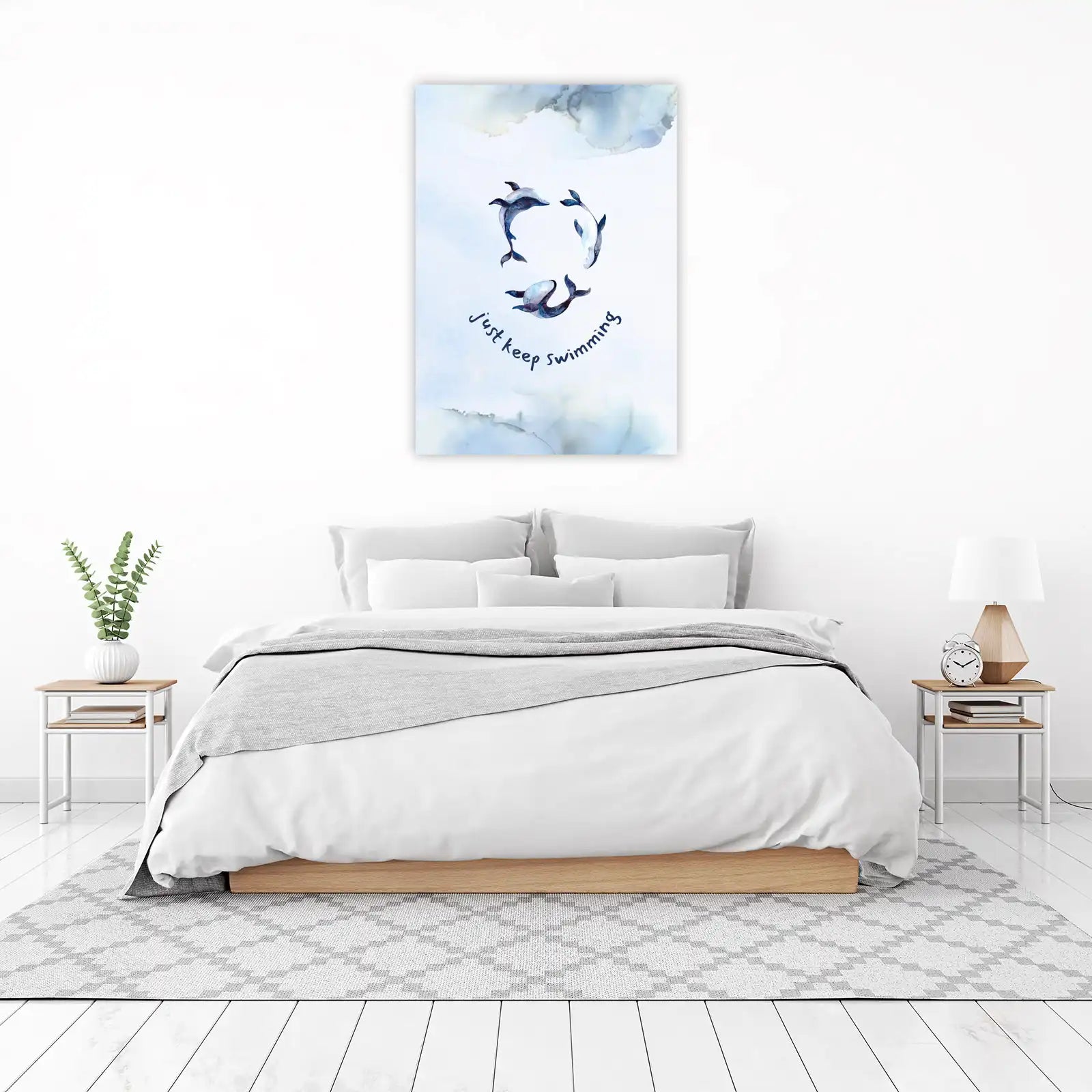 Whimsical Whale & Dolphin Art Wall Art