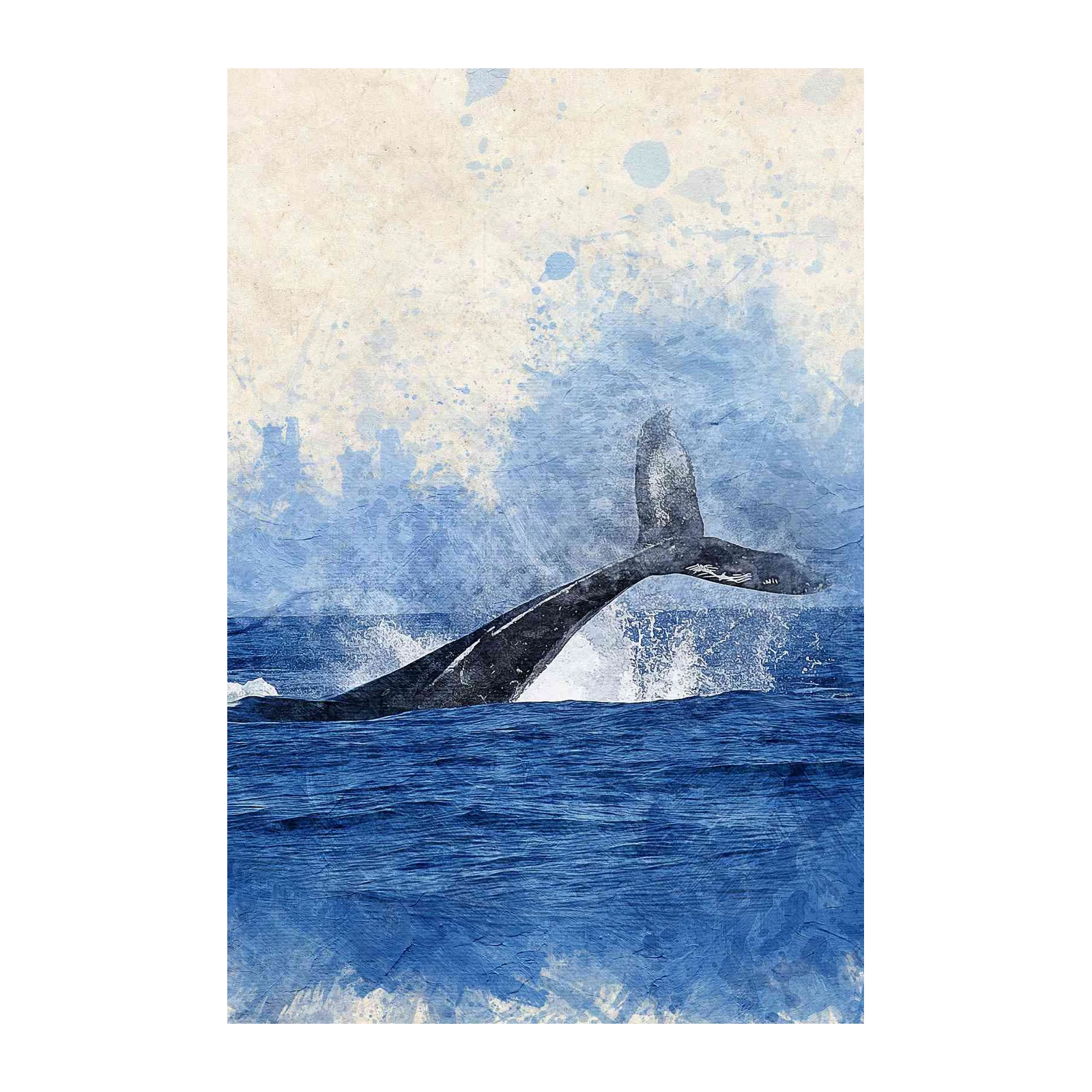 Majestic Whale Tail Splash Wall Art