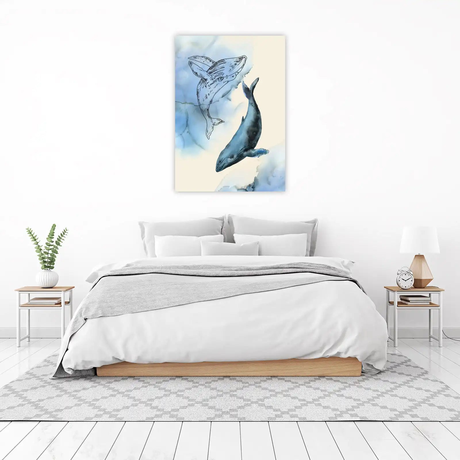 Majestic Whale Duo Serene Ocean Wall Art