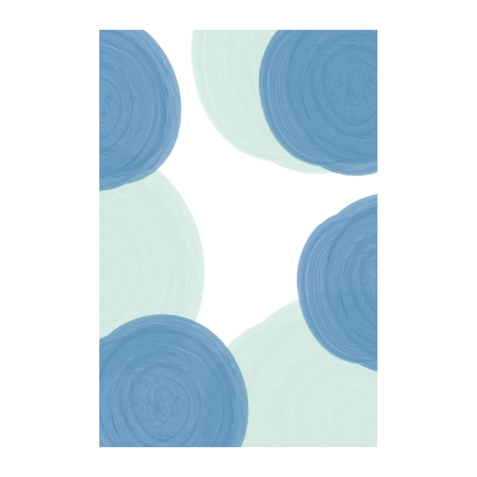 Abstract Blue Circles Modern Wall Art Wall Art