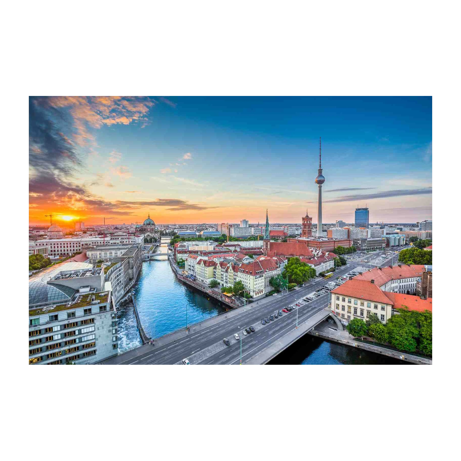 Sunset Over Berlin Skyline Wall Art