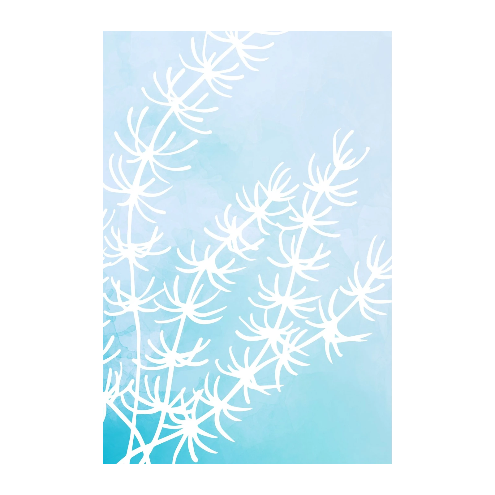 Serene Blue Botanical Branch Wall Art