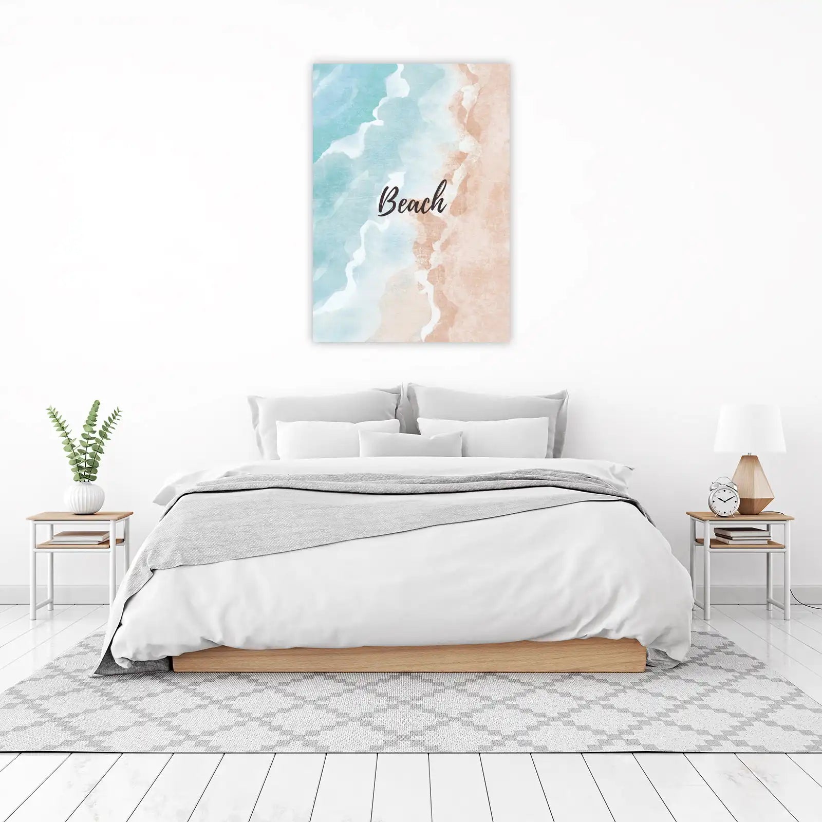 Coastal Serenity Beach Watercolor Wall Art