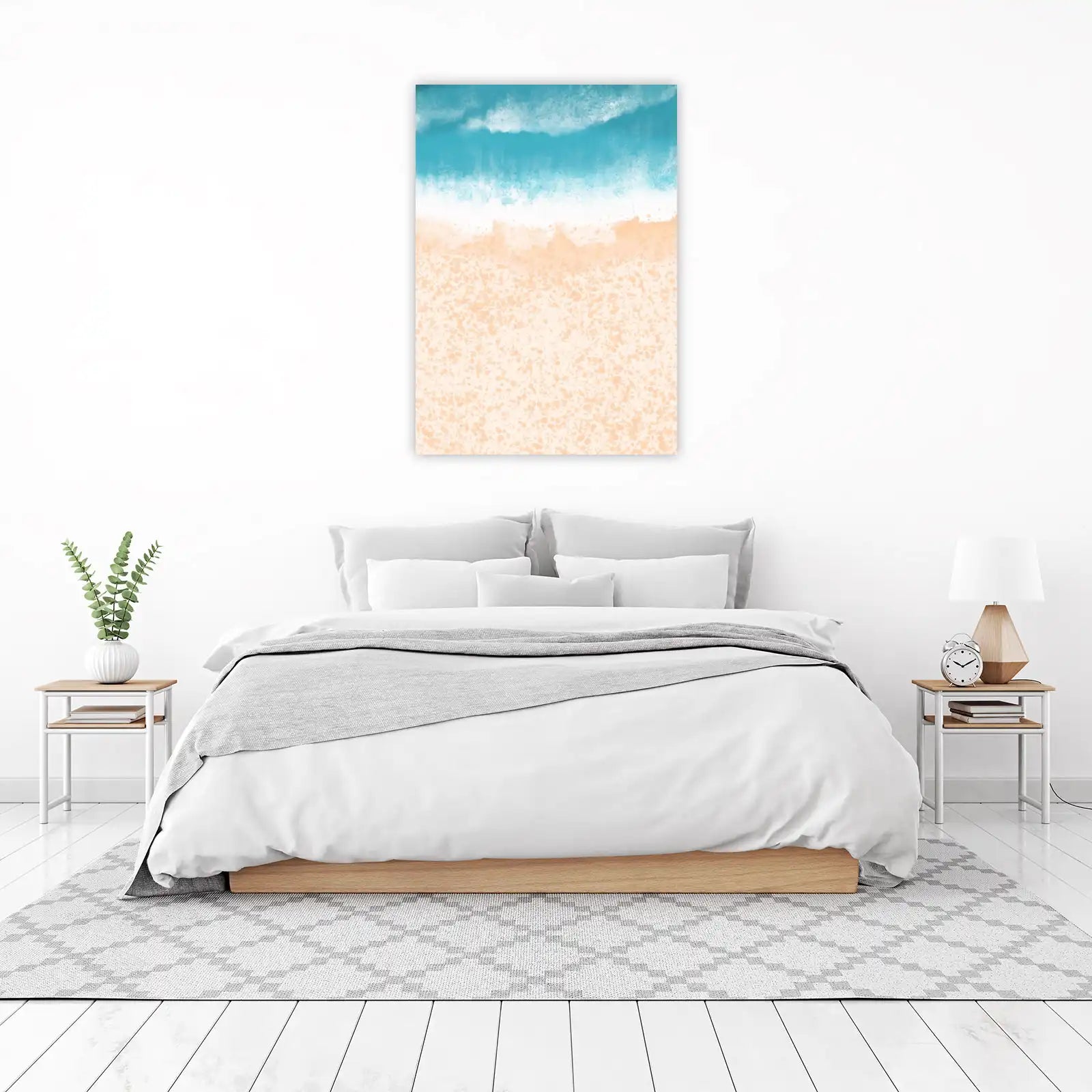 Serene Beach Wave & Sand Abstract Wall Art
