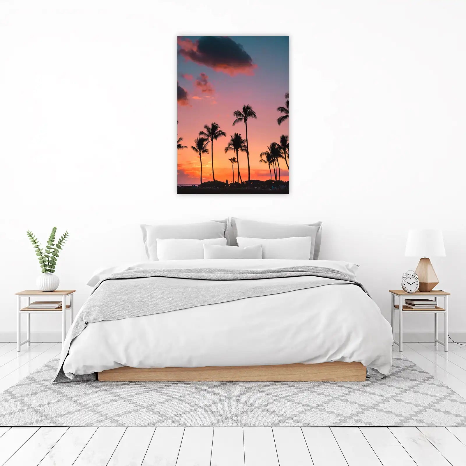 Tropical Sunset Palm Trees Wall Art