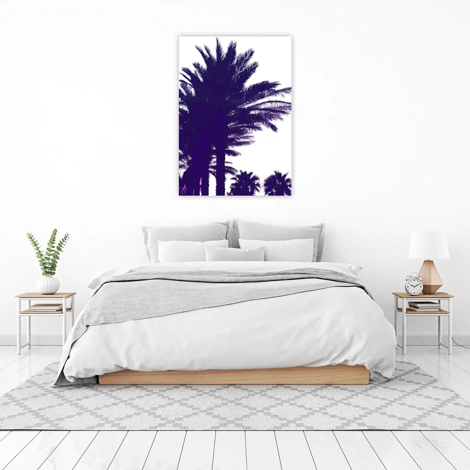 Vibrant Purple Palm Trees Wall Art