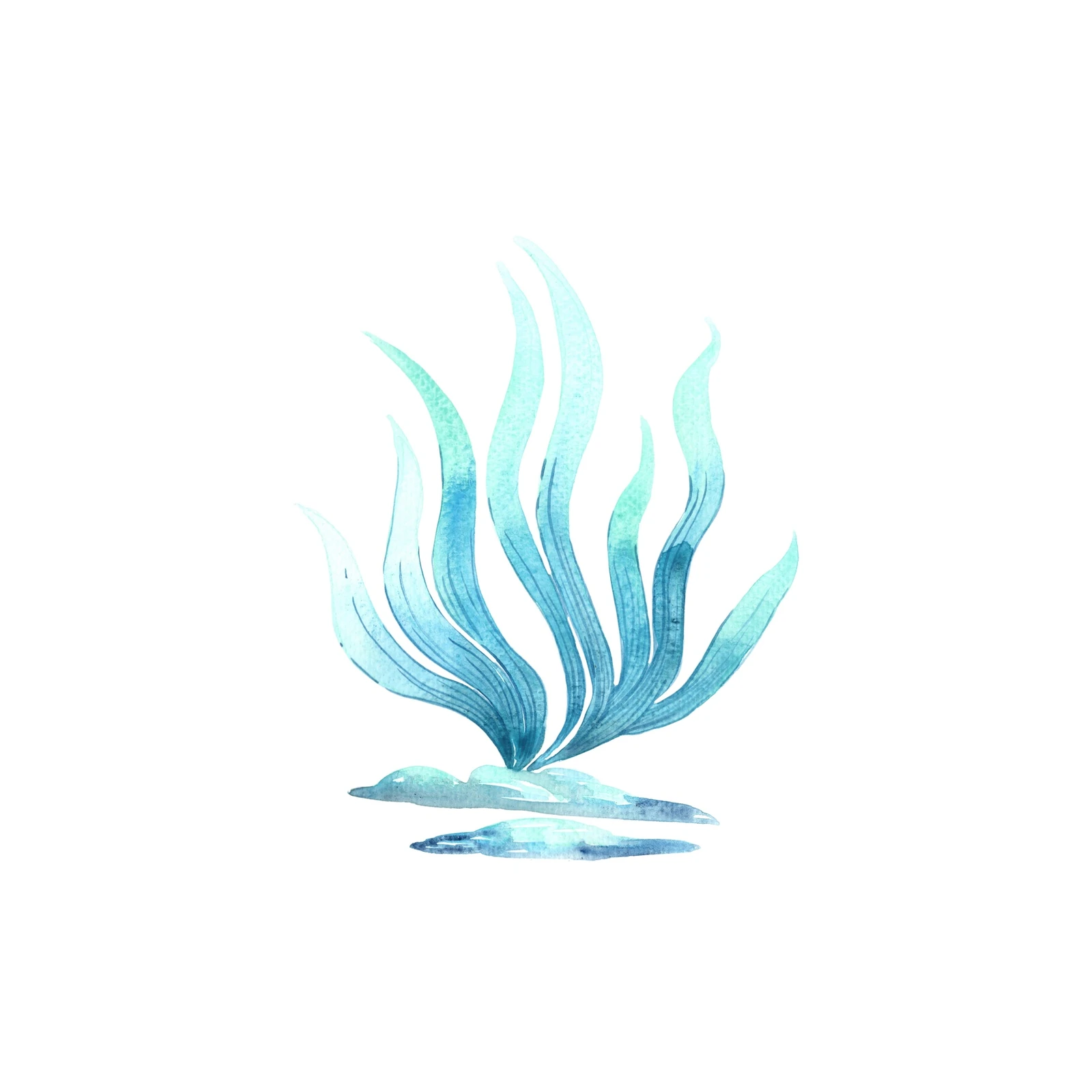 Oceanic Flow Watercolor Plant Wall Art