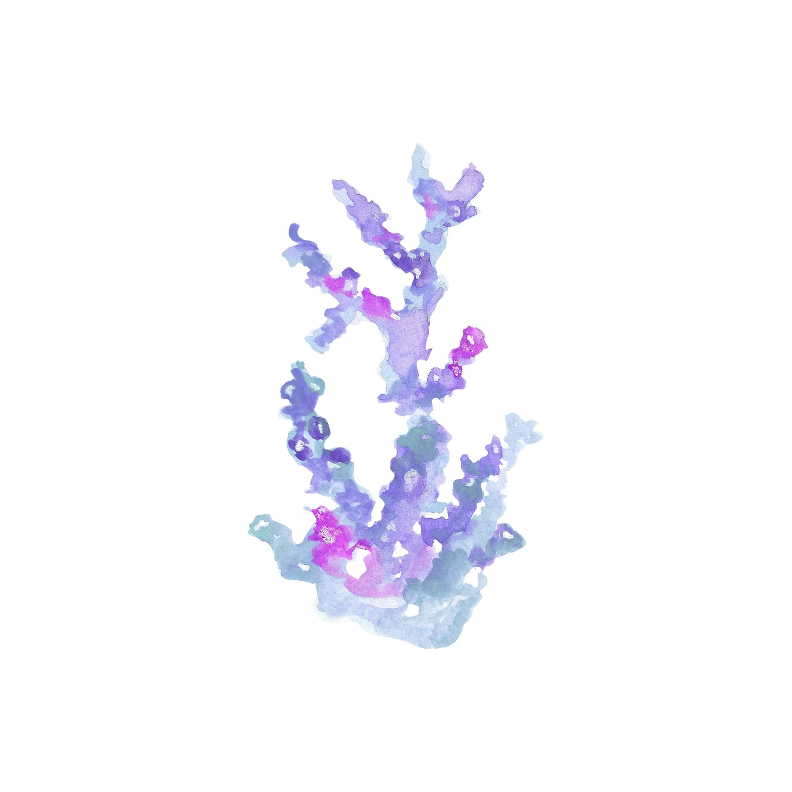 Purple Coral Watercolor Wall Art