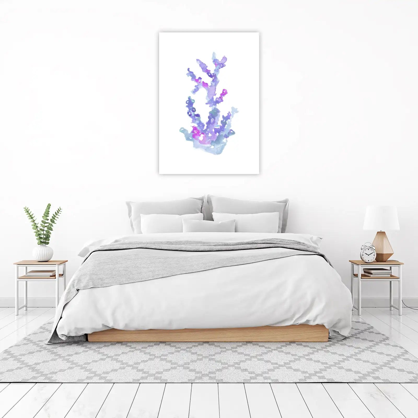 Purple Coral Watercolor Wall Art