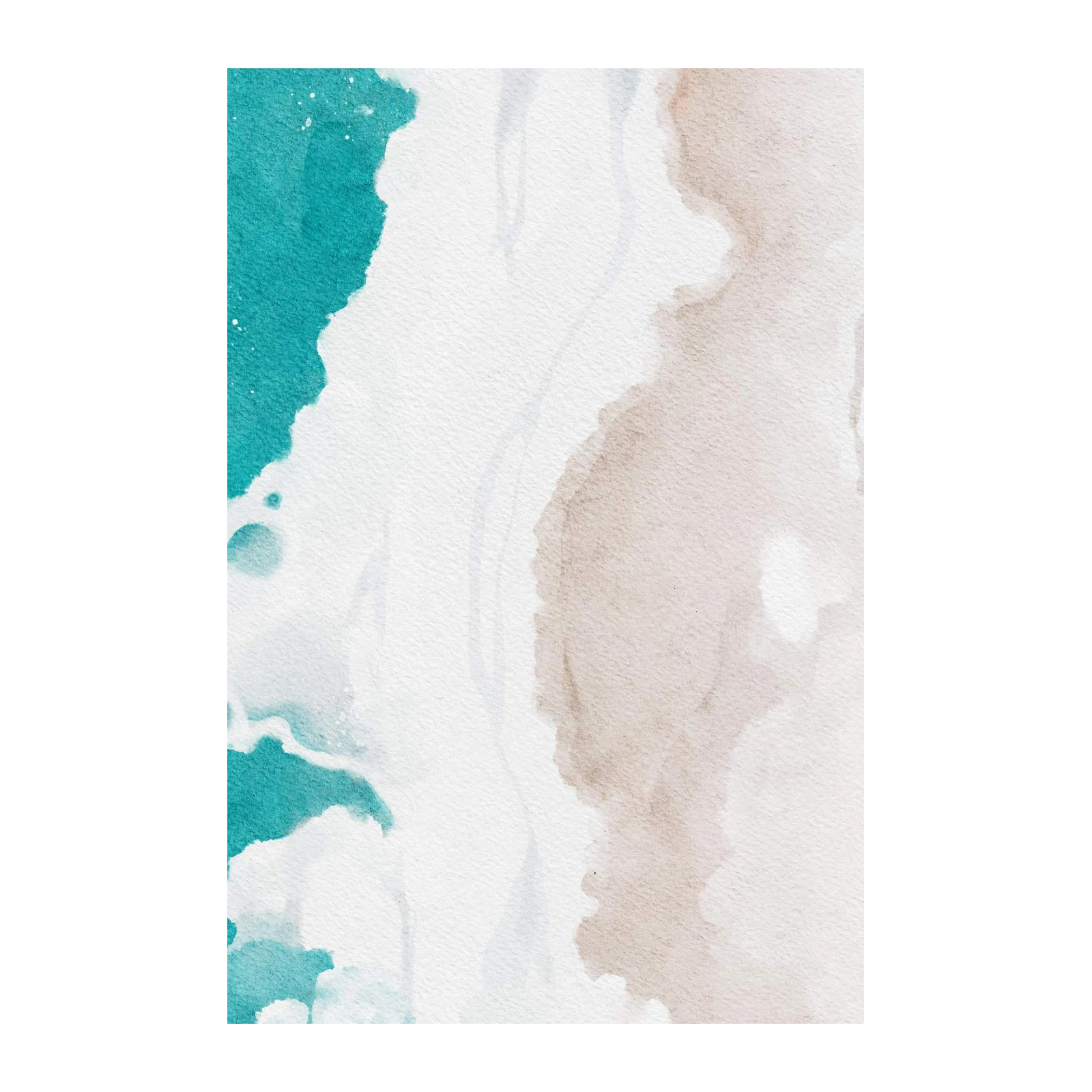 Coastal Serenity Abstract Teal & Sand Wall Art