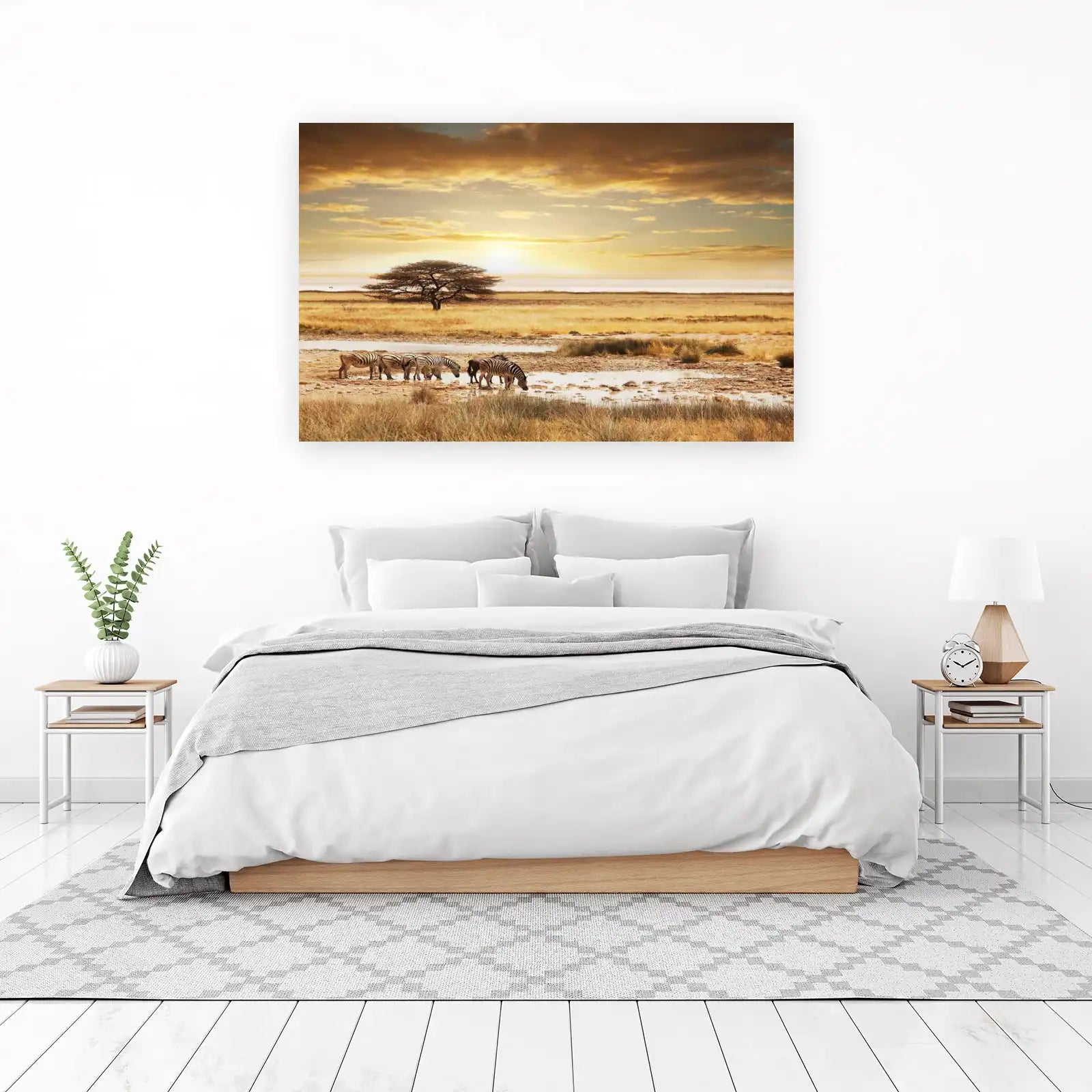 African Zebra Sunset Savannah Wall Art
