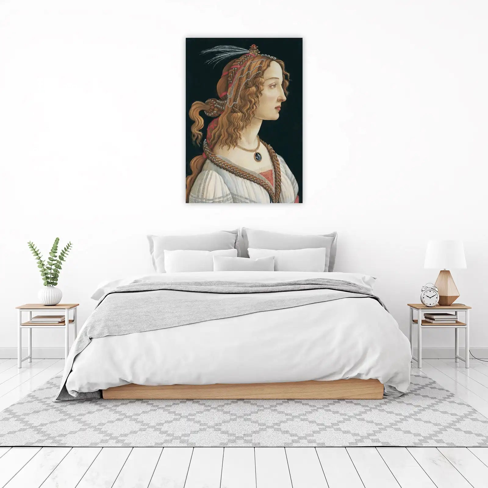 Elegant Renaissance Portrait Woman Hair Details Wall Art