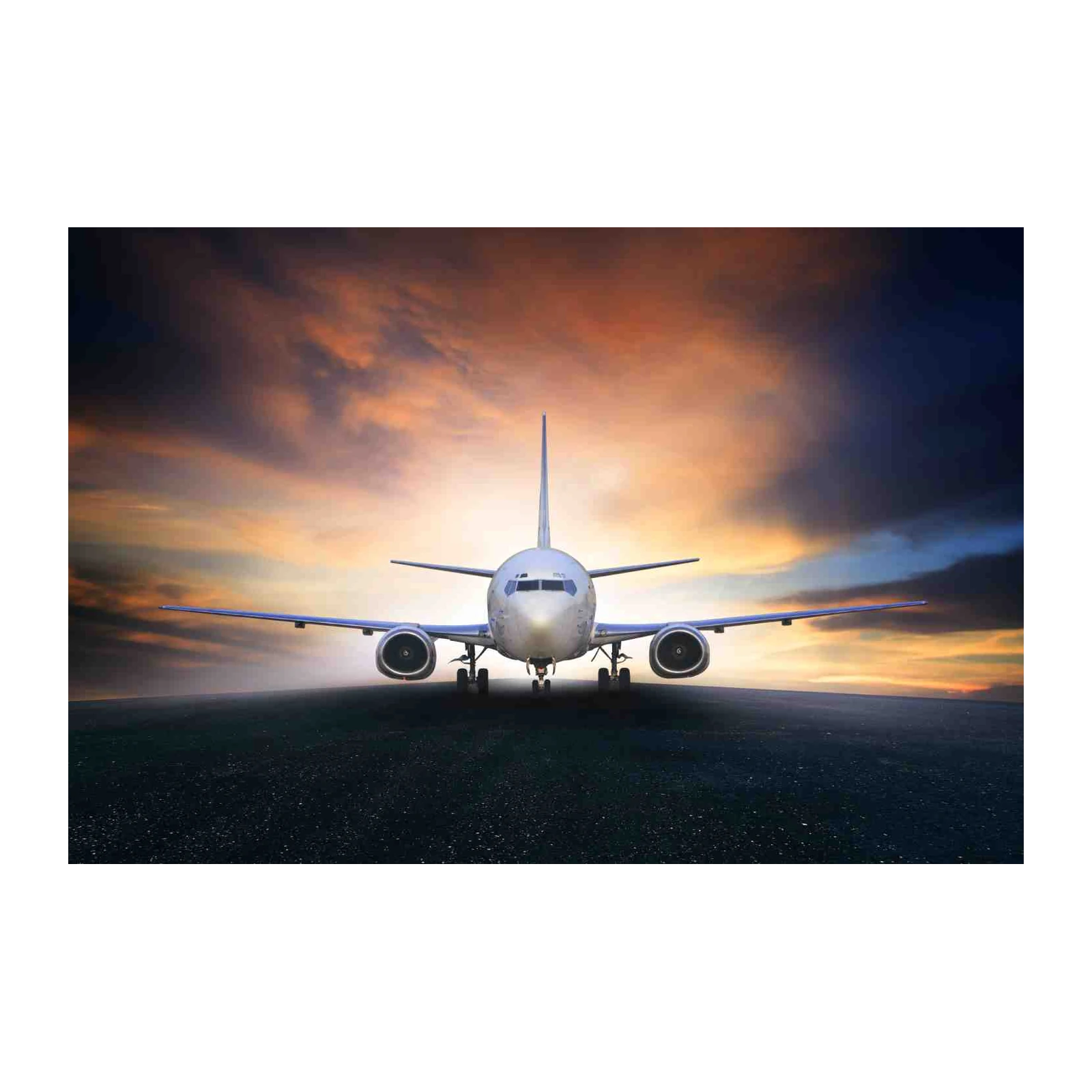 Majestic Airplane Sunset Wall Art