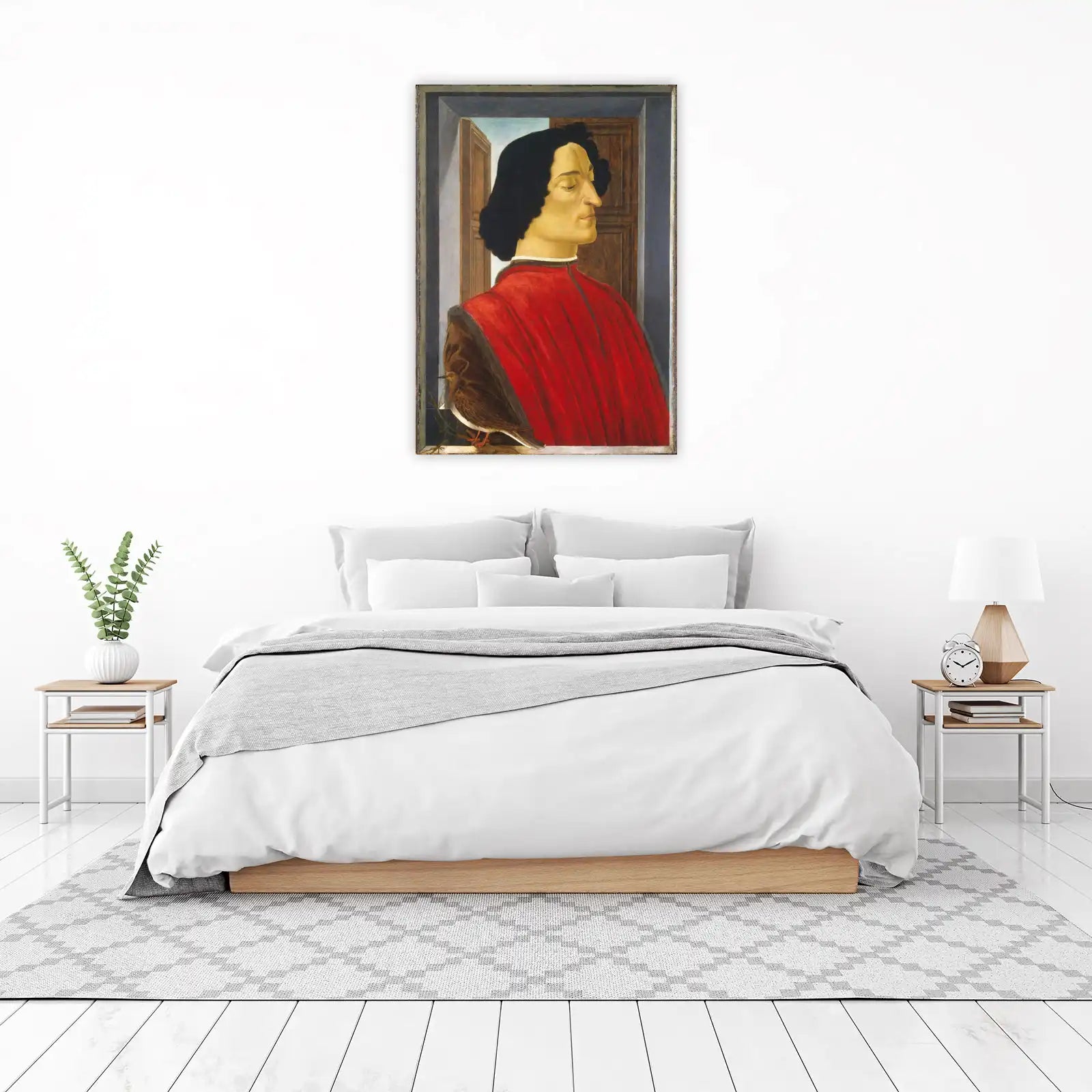 Renaissance Portrait Man Red Velvet Wall Art