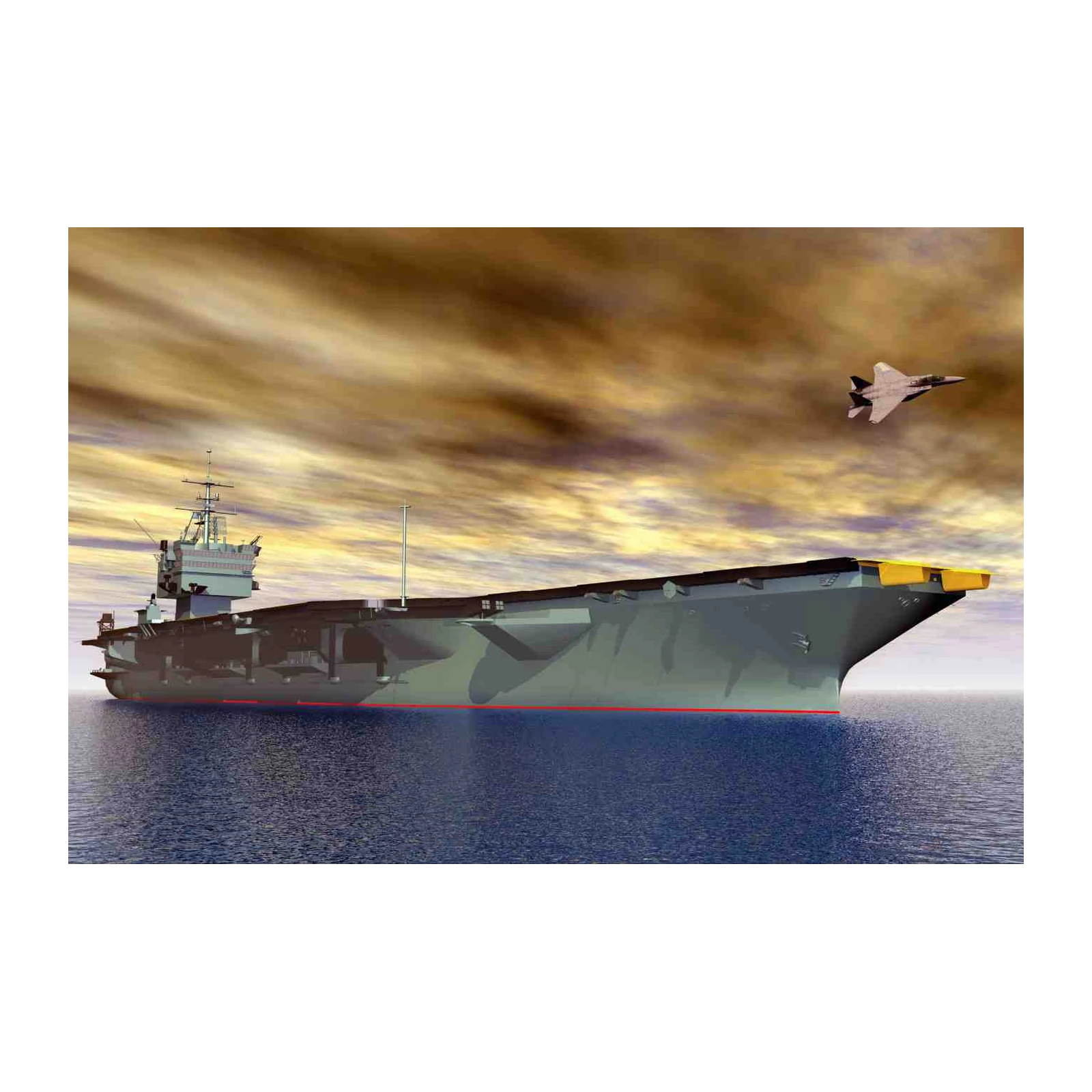 Mighty Aircraft Carrier & Jet Wall Art