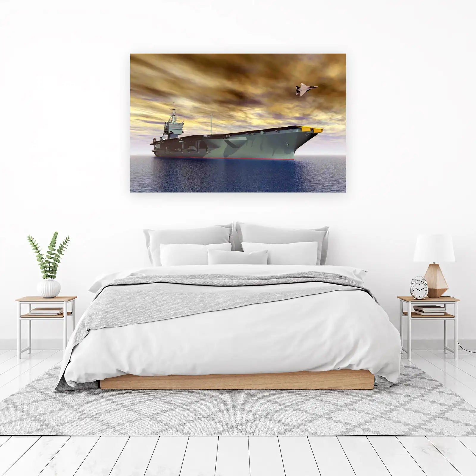 Mighty Aircraft Carrier & Jet Wall Art