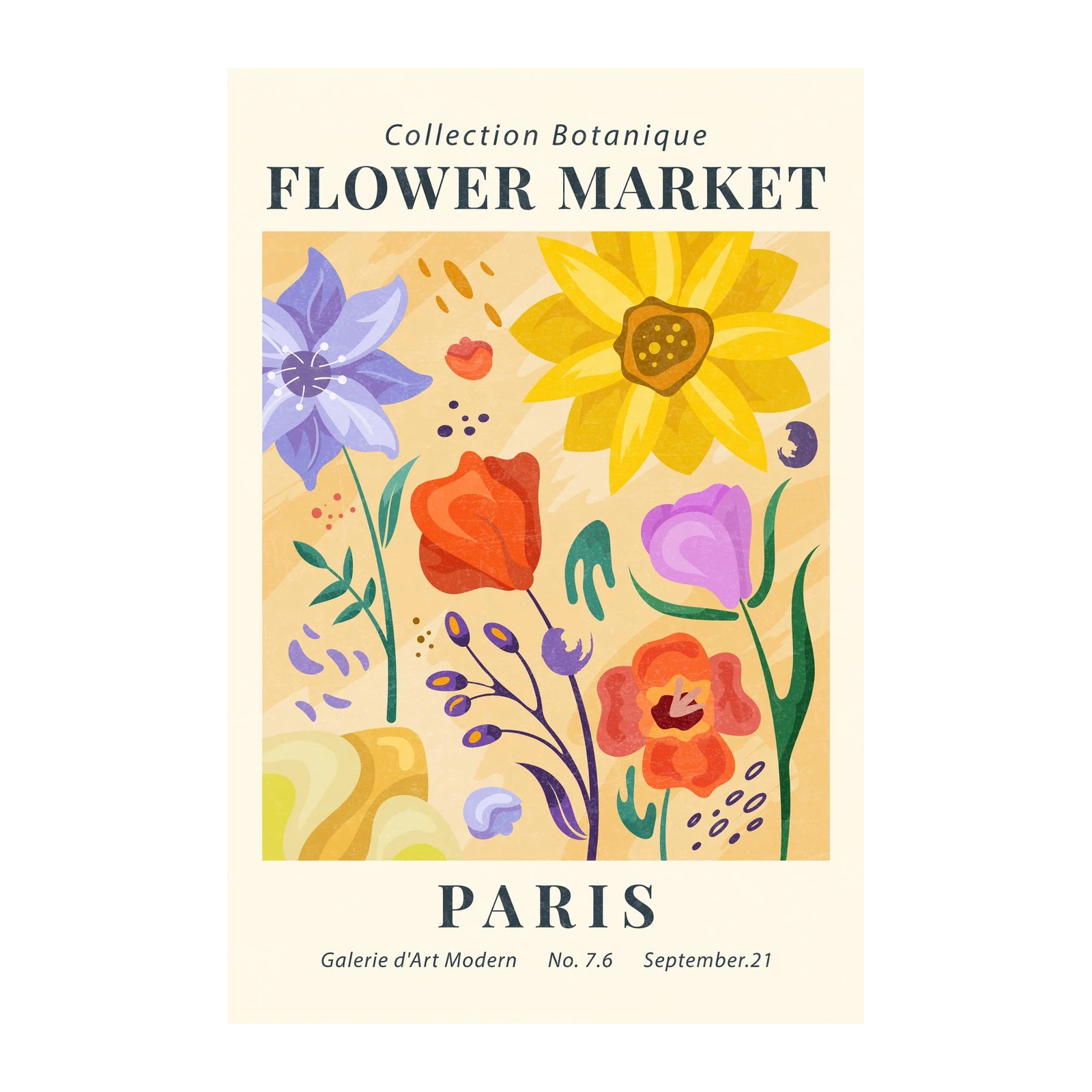 Vibrant Parisian Flower Market Wall Art