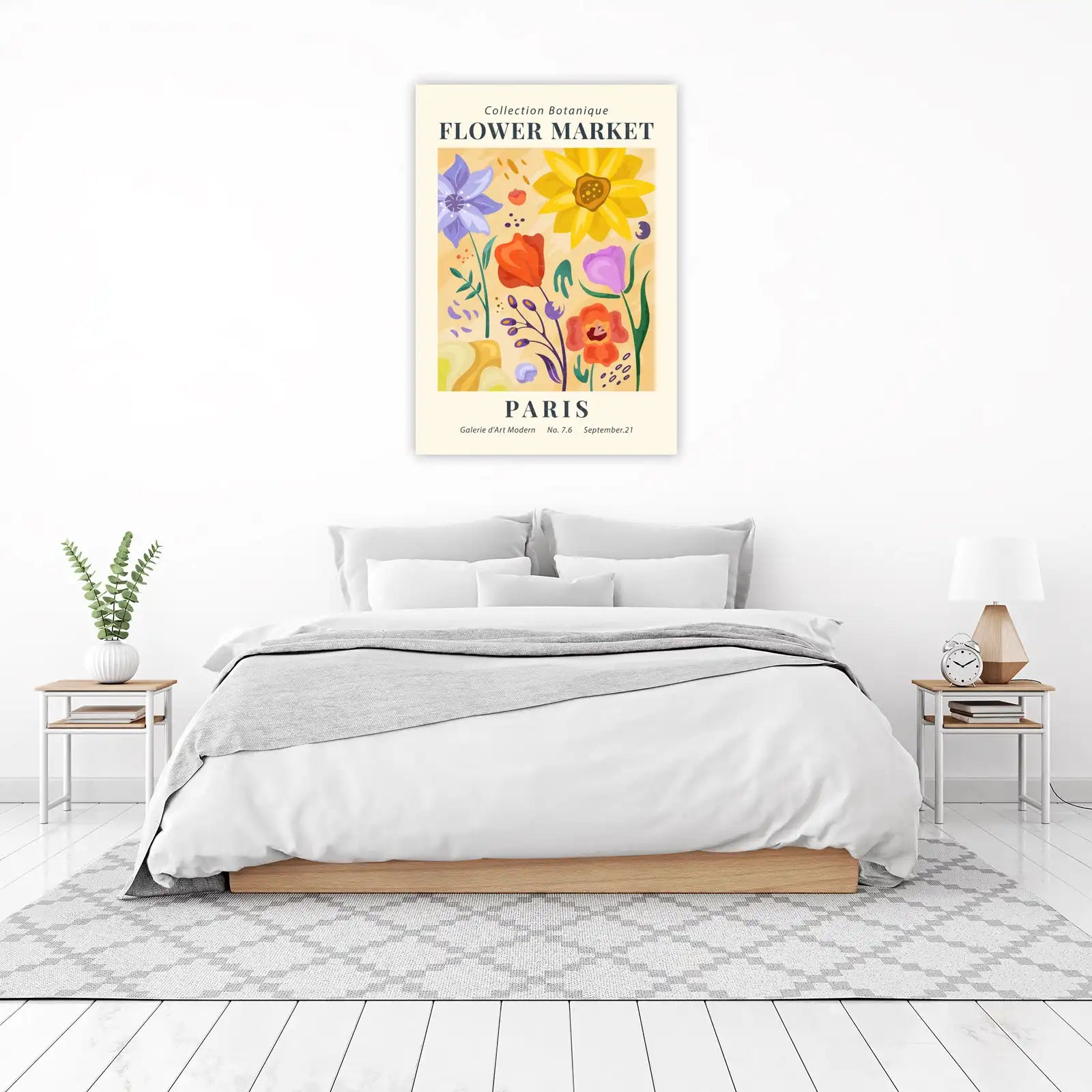 Vibrant Parisian Flower Market Wall Art