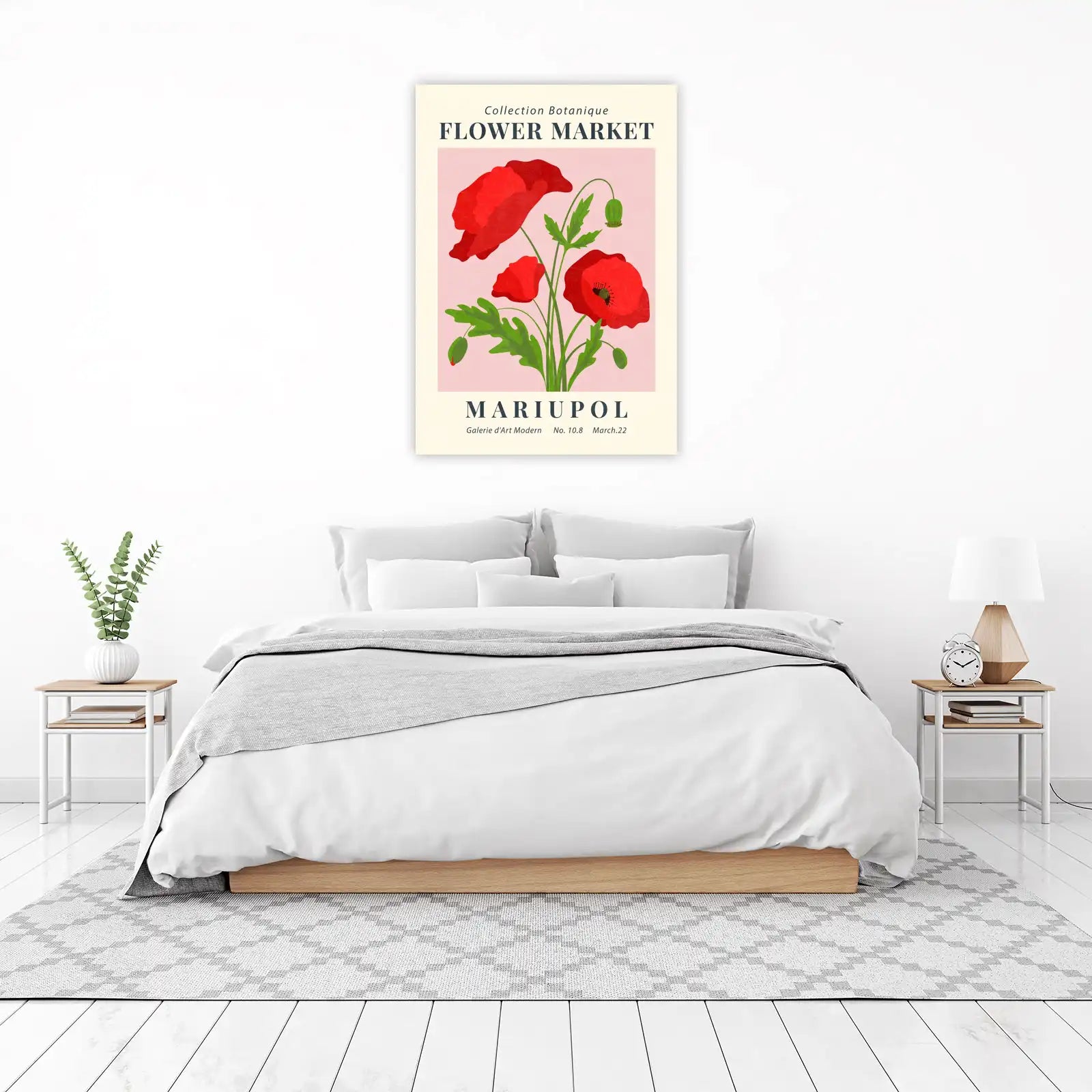 Red Poppy Flower Market Wall Art