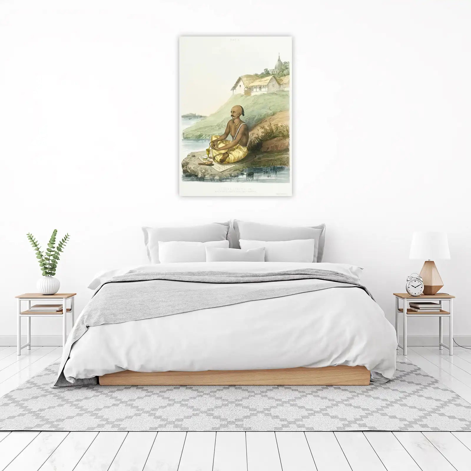 Indian Monk Serenity Landscape Wall Art