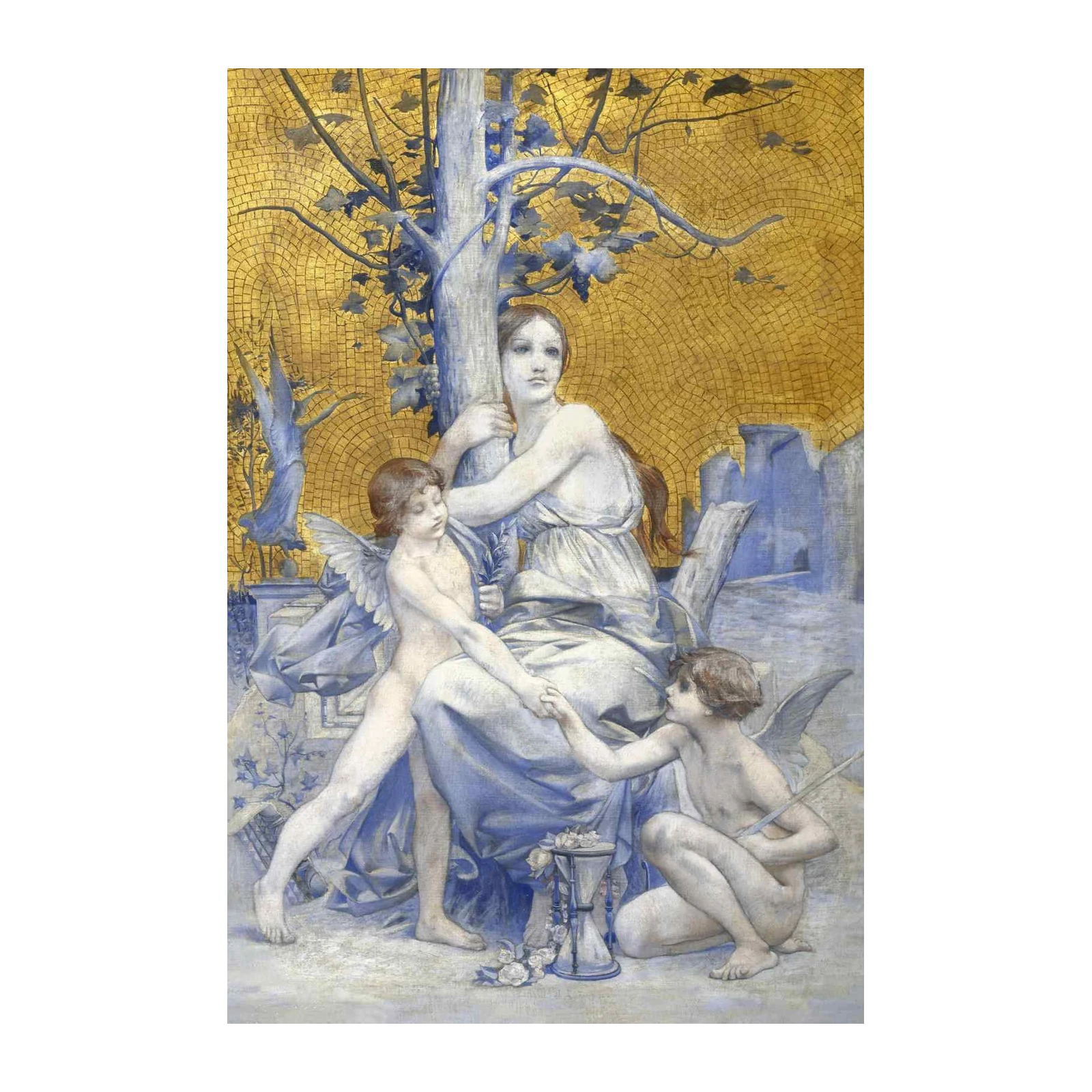 Timeless Allegory Serenity Gold Mosaic Wall Art