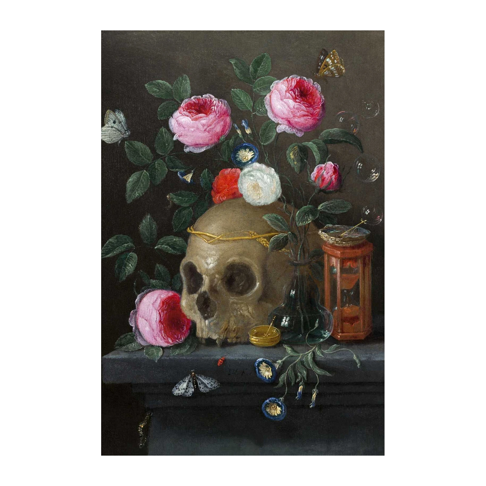 Vanitas Skull & Roses Baroque Wall Art