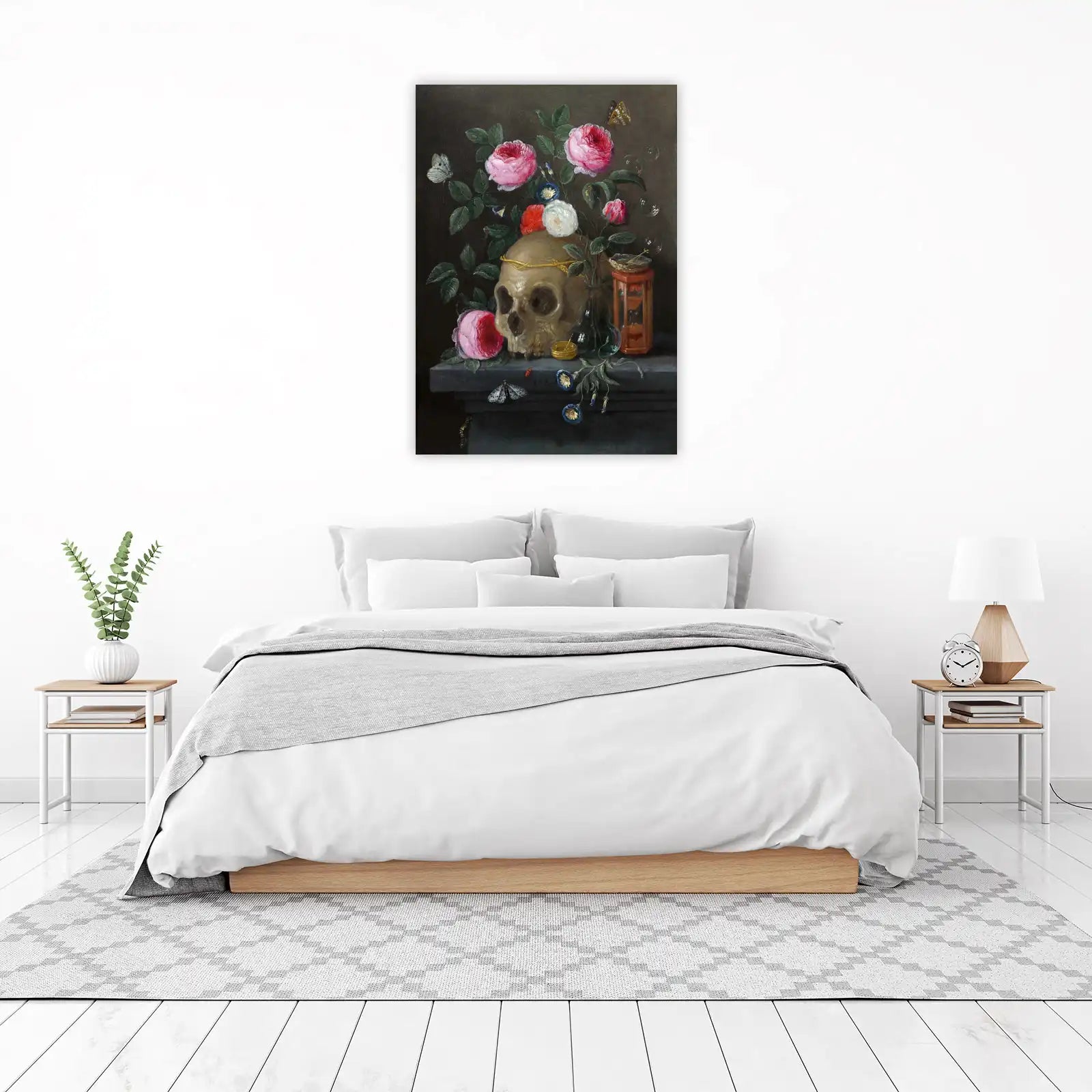 Vanitas Skull & Roses Baroque Wall Art