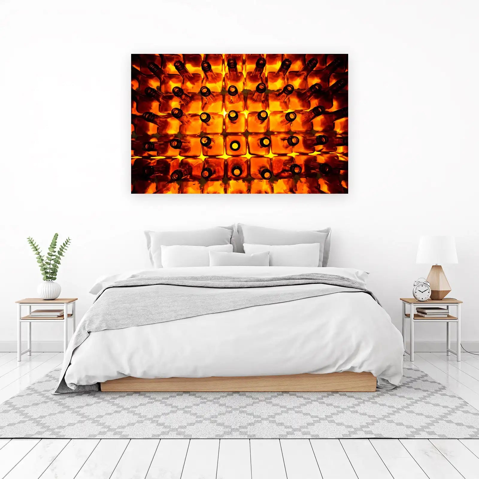 Amber Bottles Abstract Warm Tones Wall Art