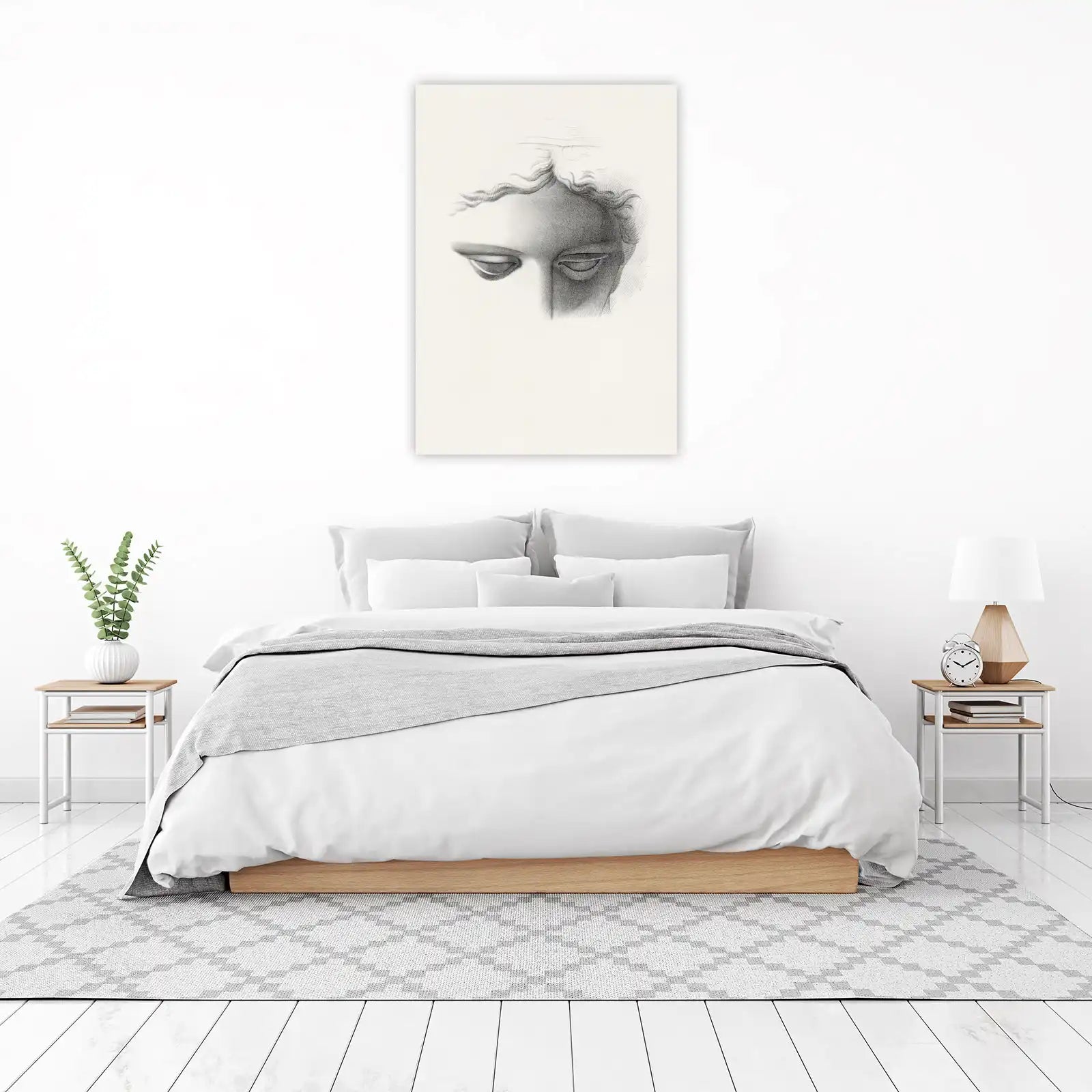 Serene Eyes Classical Pencil Sketch Wall Art