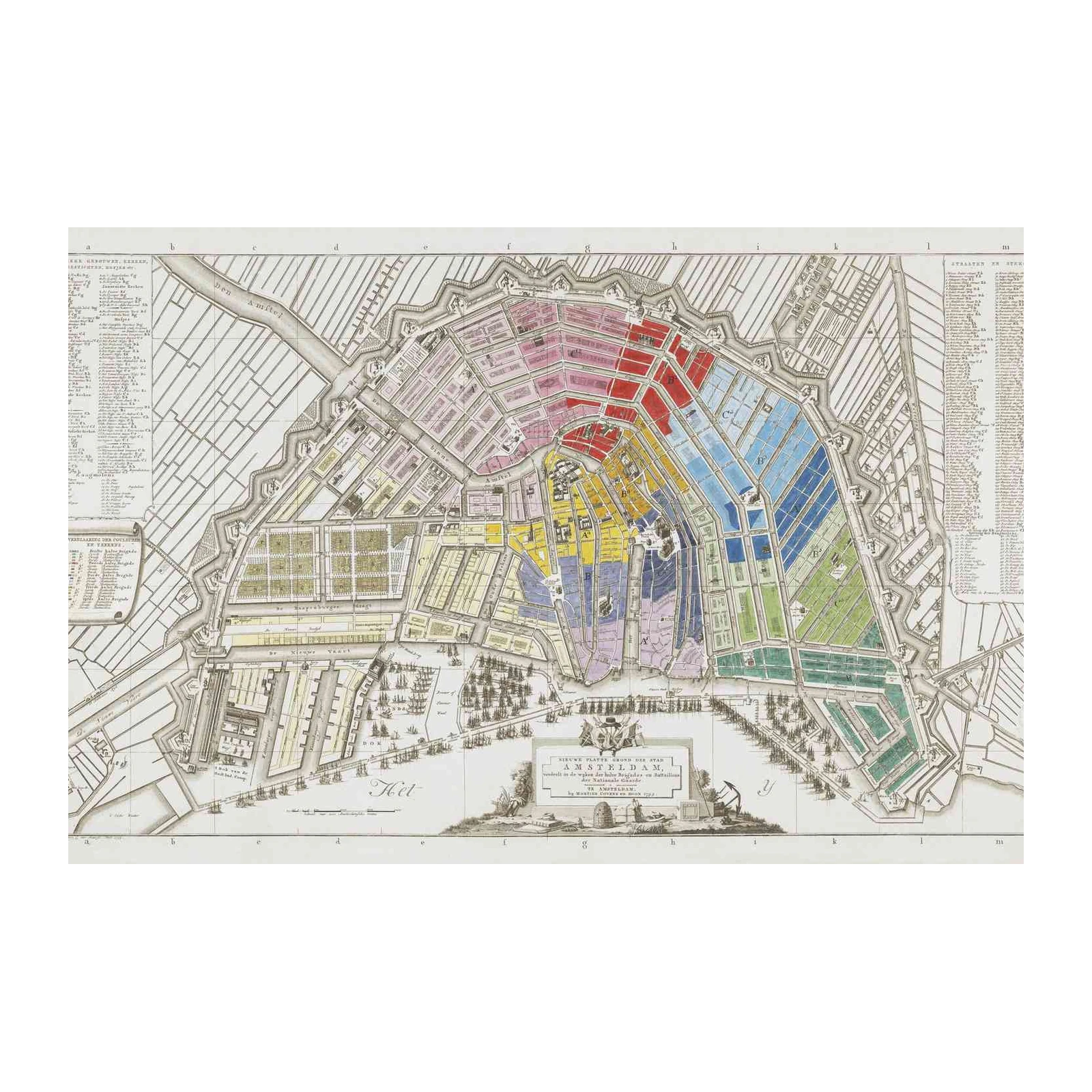 Historic Amsterdam Map Art Wall Art