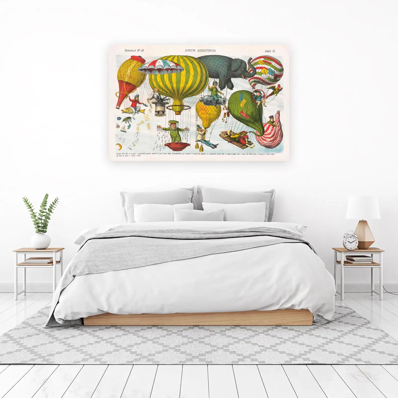 Vintage Political Satire Hot Air Balloon Wall Art