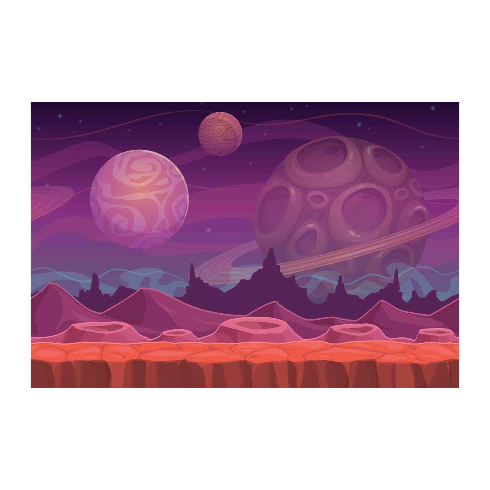 Cosmic Dreamscape Alien Planet Wall Art