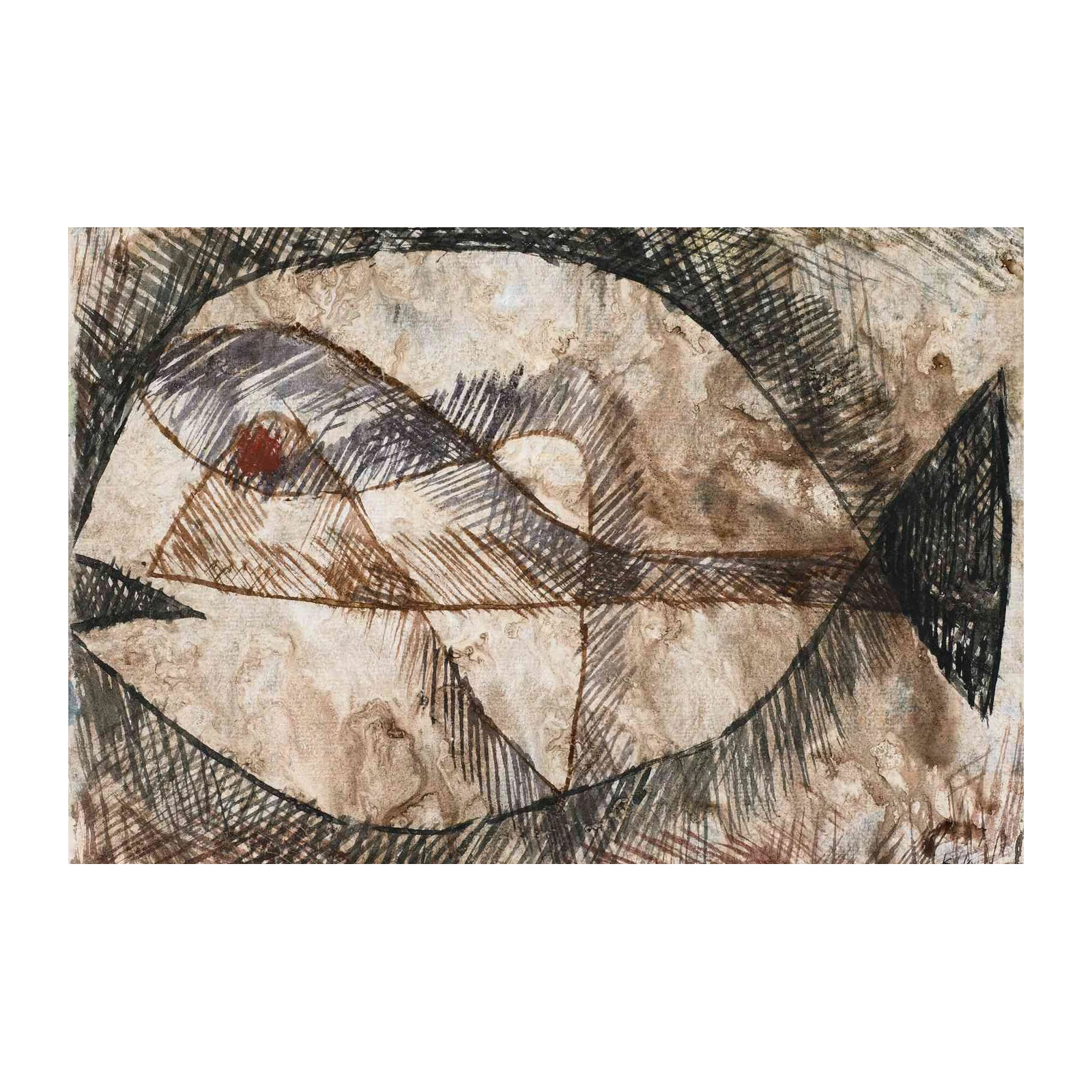 Abstract Fish Geometric Mixed Media Wall Art