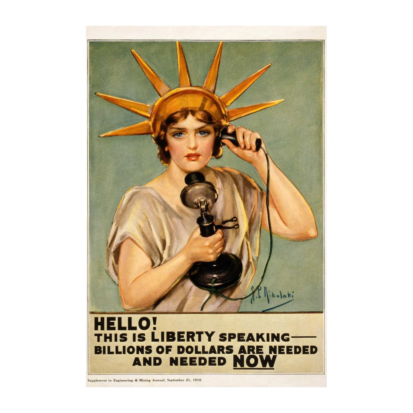 Vintage Liberty Phone Call Wall Art