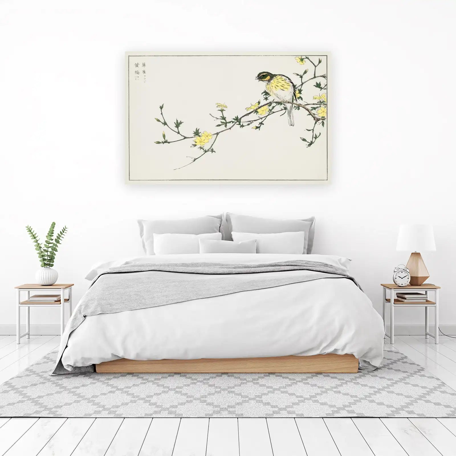 Elegant Yellow Finch & Jasmine Wall Art