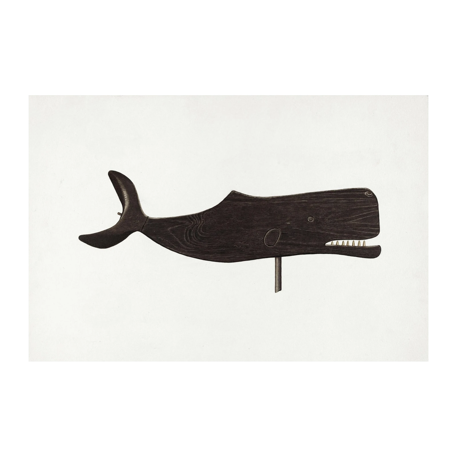 Vintage Wooden Whale Art Wall Art
