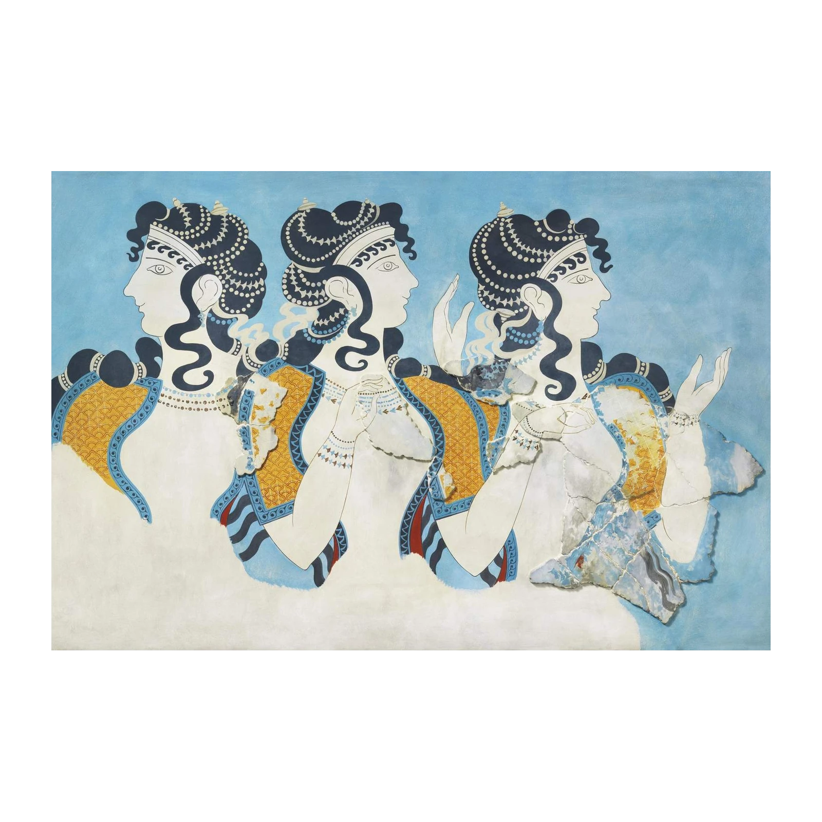 Minoan Ladies Ancient Fresco Wall Art