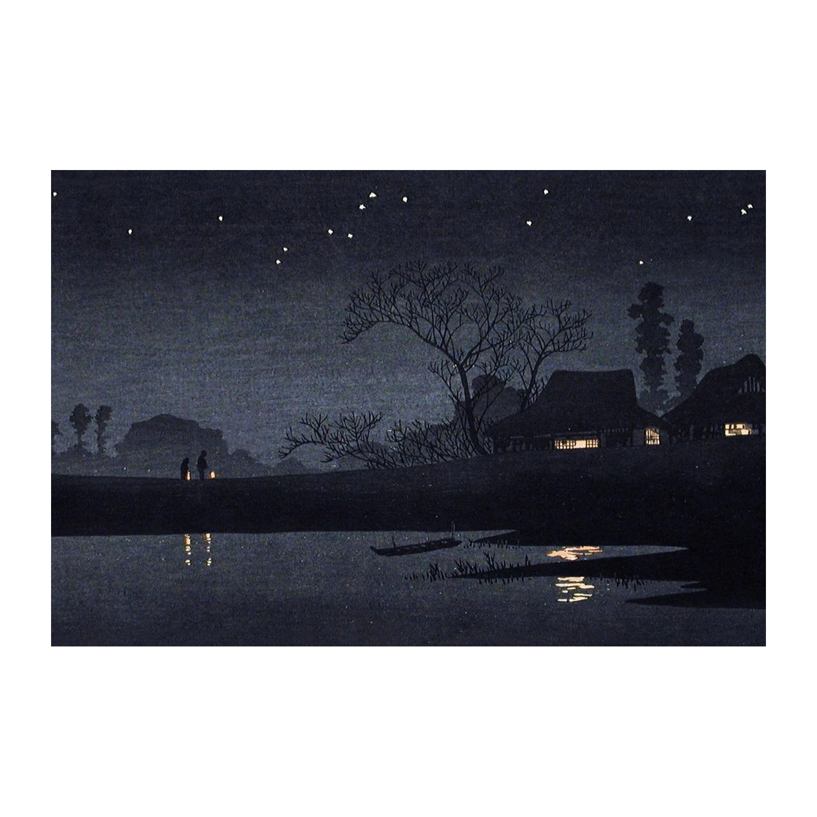 Tranquil Night Landscape Japanese Art Wall Art