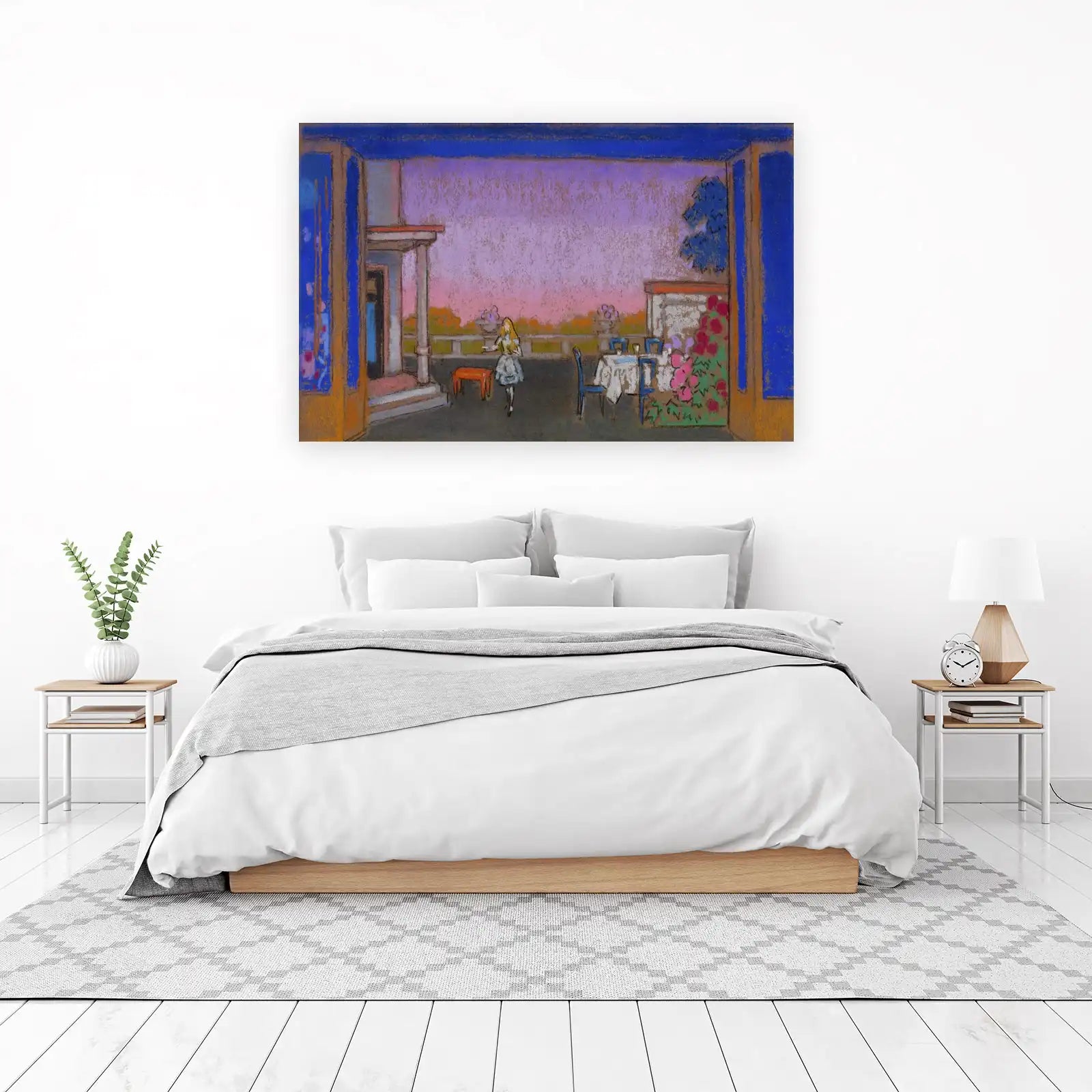 Whimsical Garden Scene with Alice Wall Art