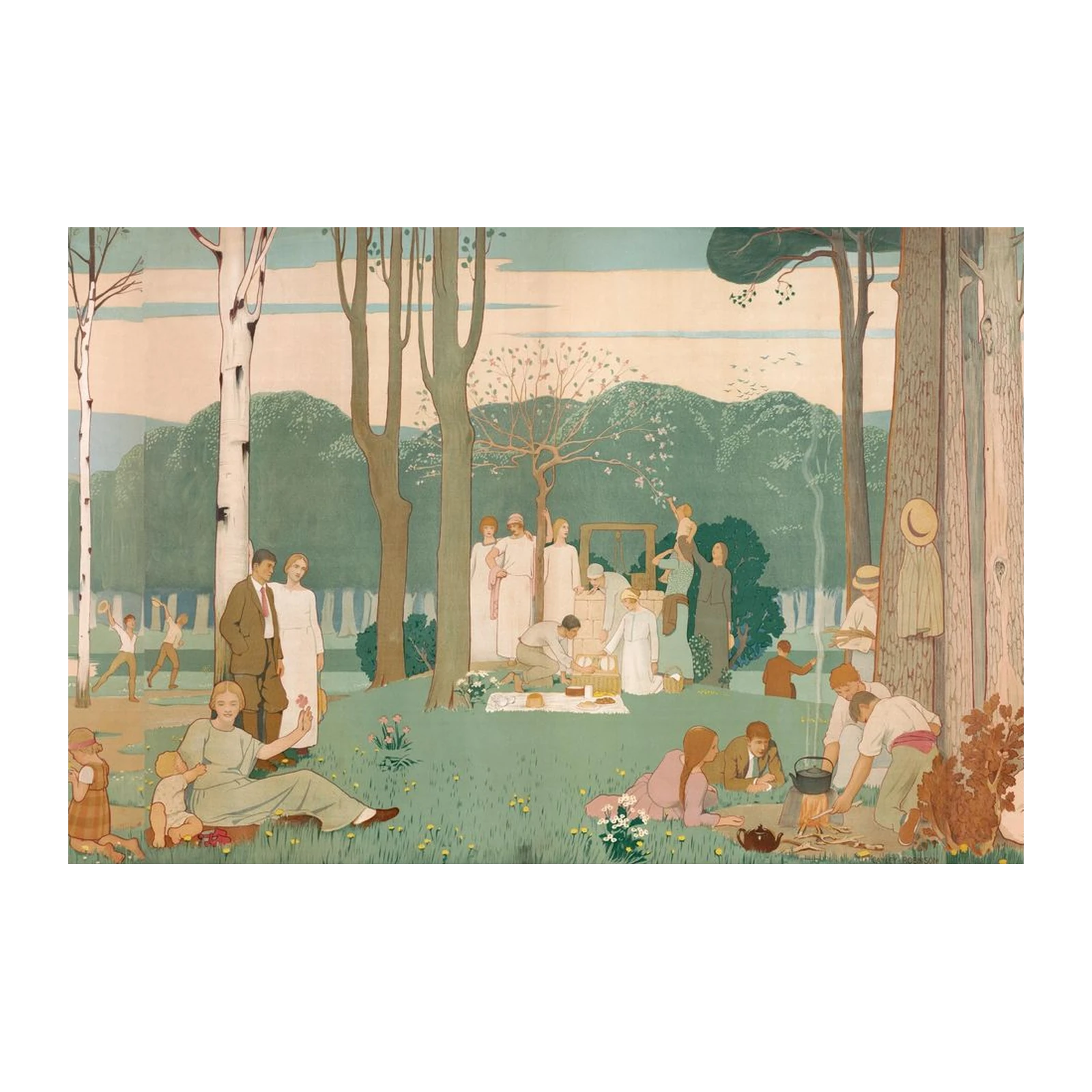 Enchanting Forest Picnic Art Wall Art