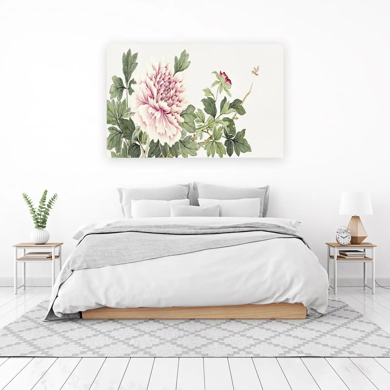 Elegant Peony Blossom Botanical Wall Art