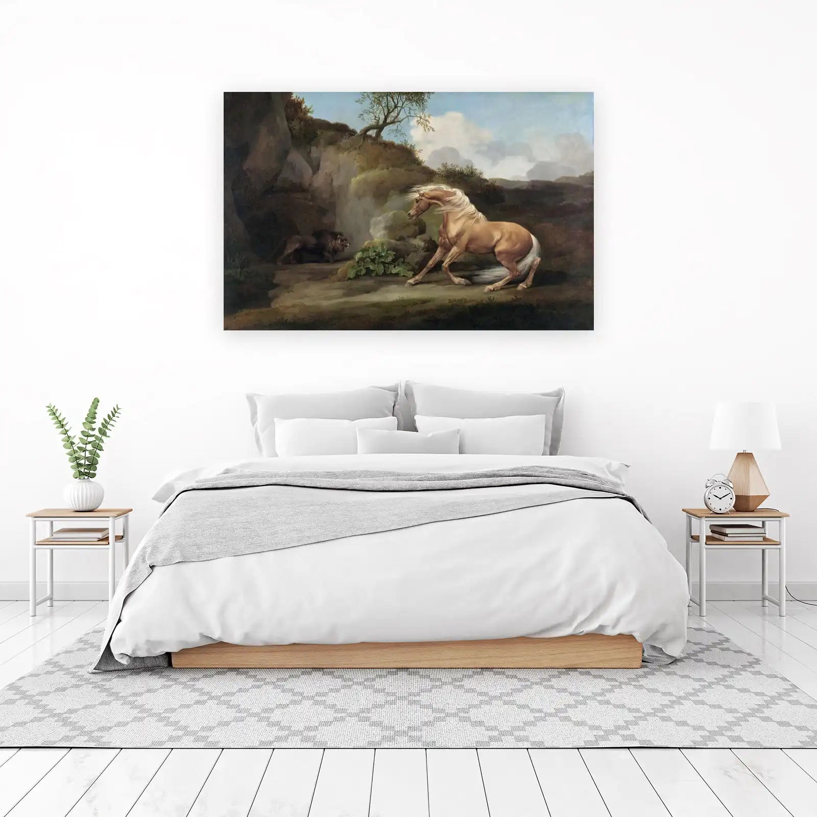 Dramatic Horse & Lion Encounter Wall Art
