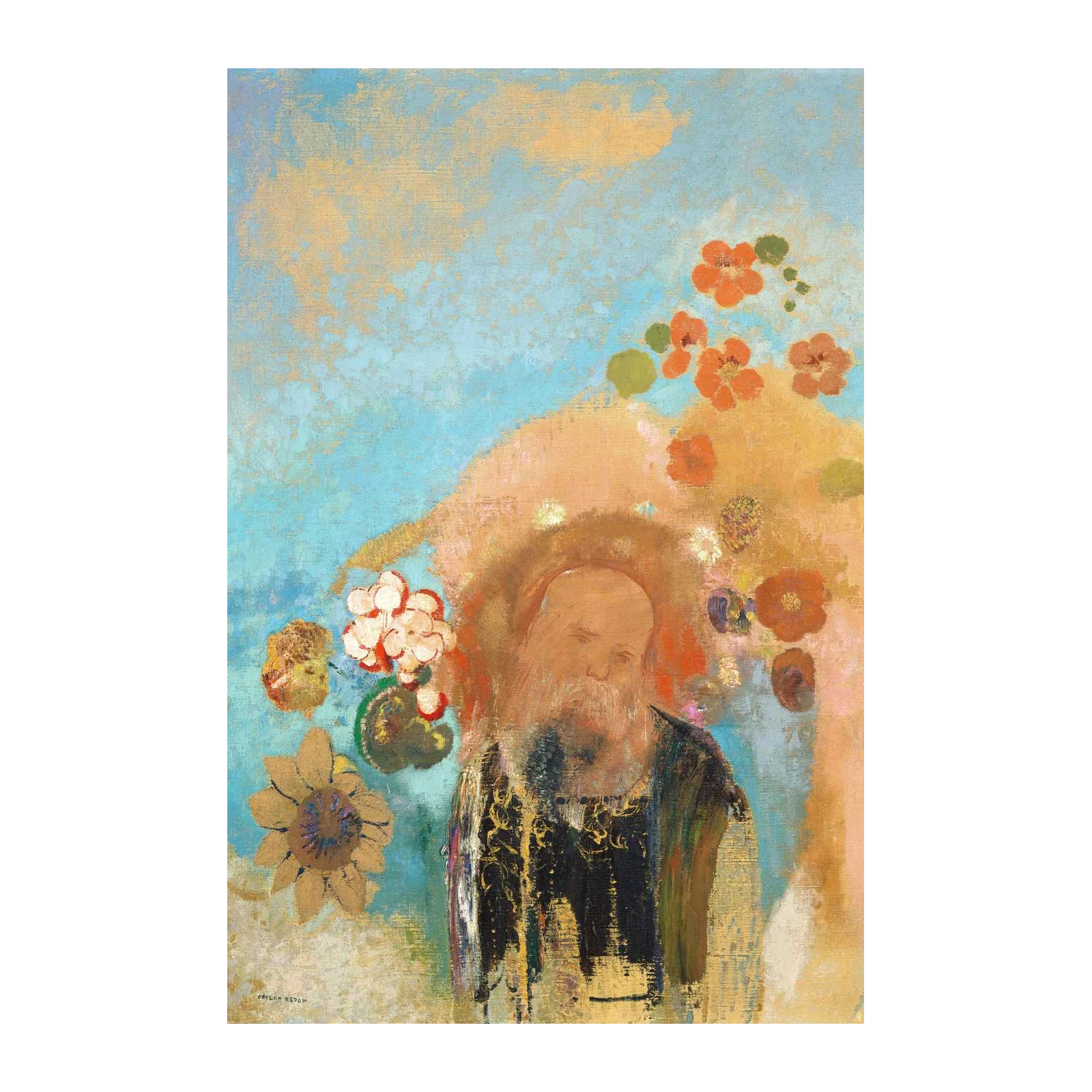 Mystical Sage with Flowers Wall Art