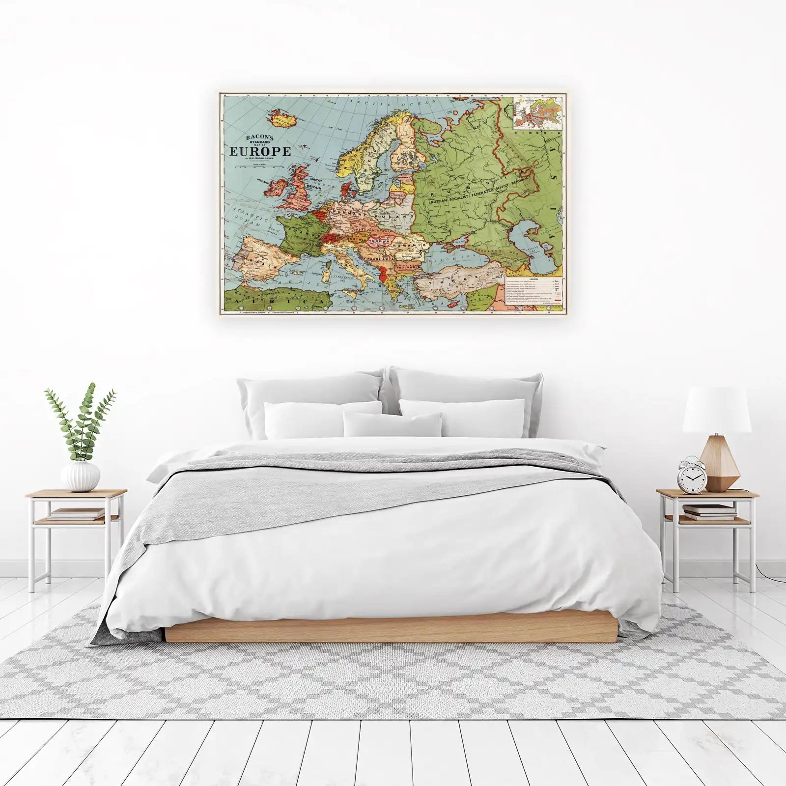 Vintage Europe Map Wall Art - Historical Geography Decor