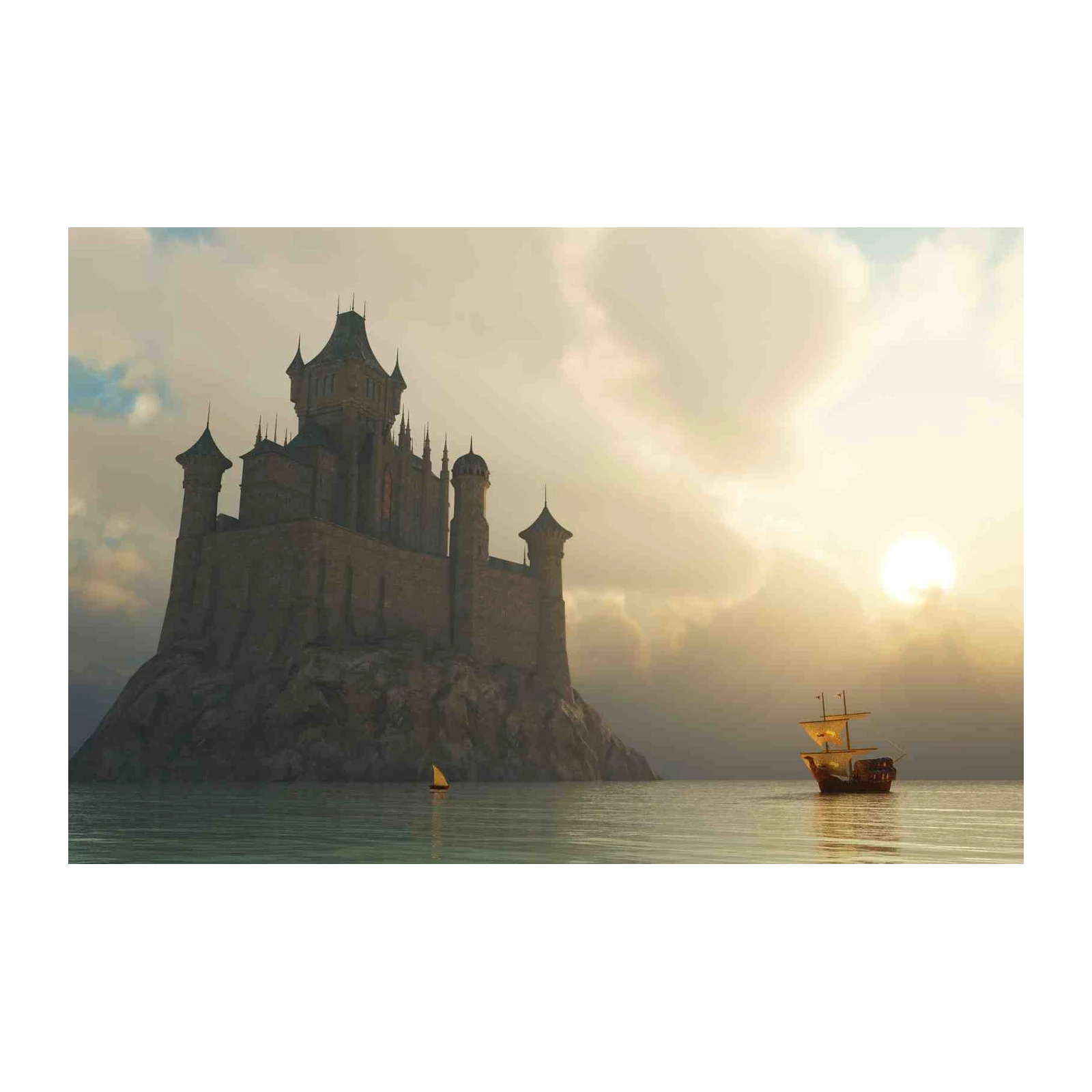 Epic Castle & Ship Fantasy Wall Art