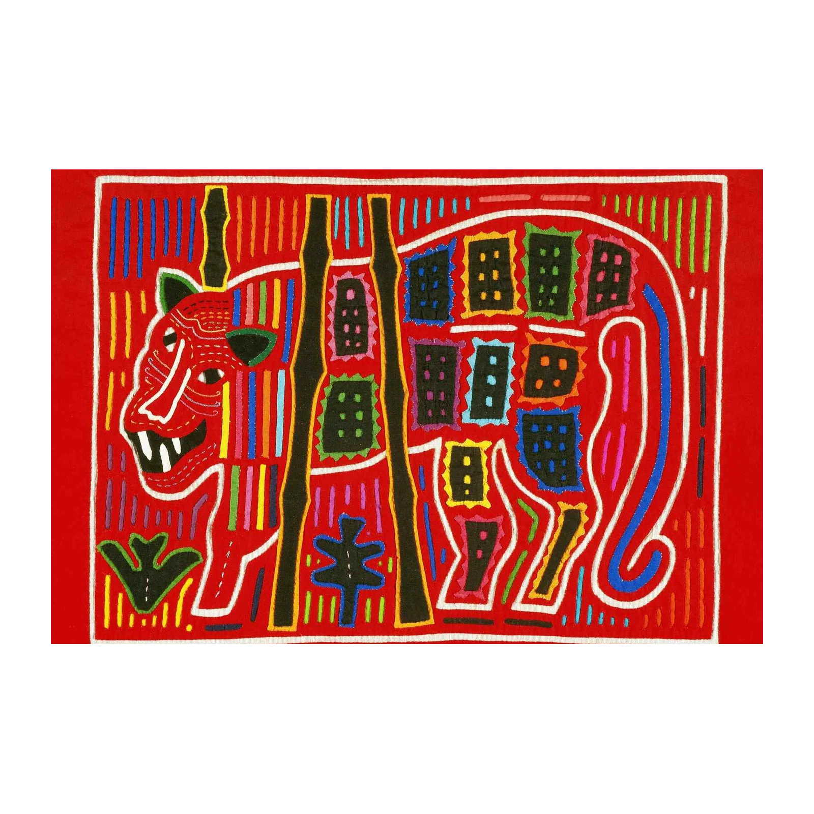 Vibrant Geometric Jaguar Wall Art Wall Art