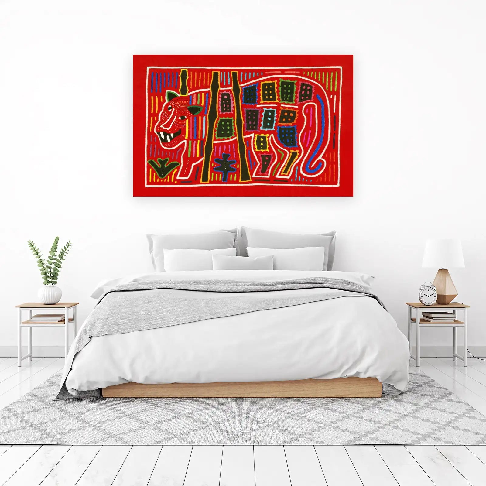 Vibrant Geometric Jaguar Wall Art Wall Art